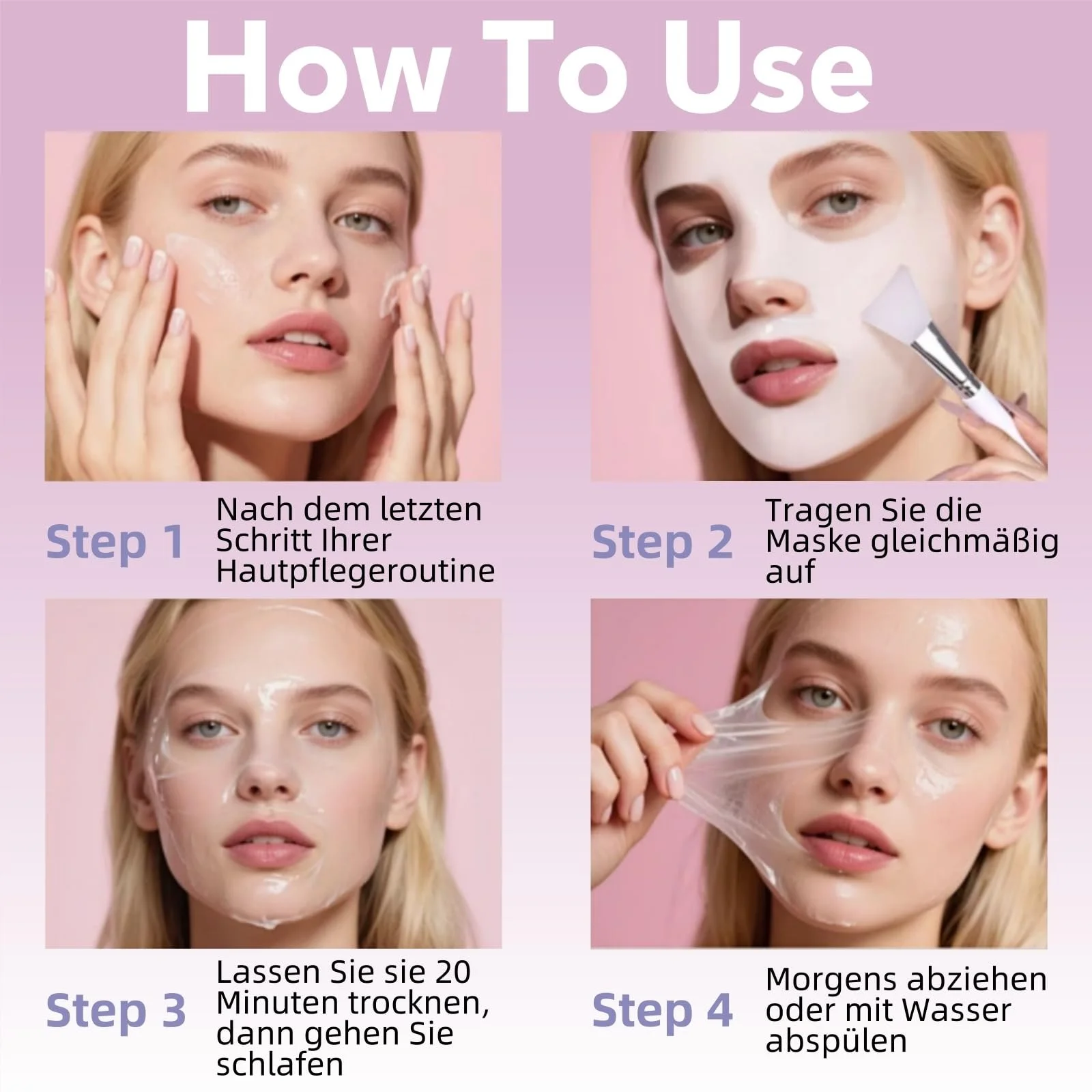 Маска-пленка для лица Коллагеновая маска для ночного использования, маска для лица для удаления пятен, коллагеновая маска, ночная коллагеновая маска, увлажняющая маска для лица с кисточкой, фото №6