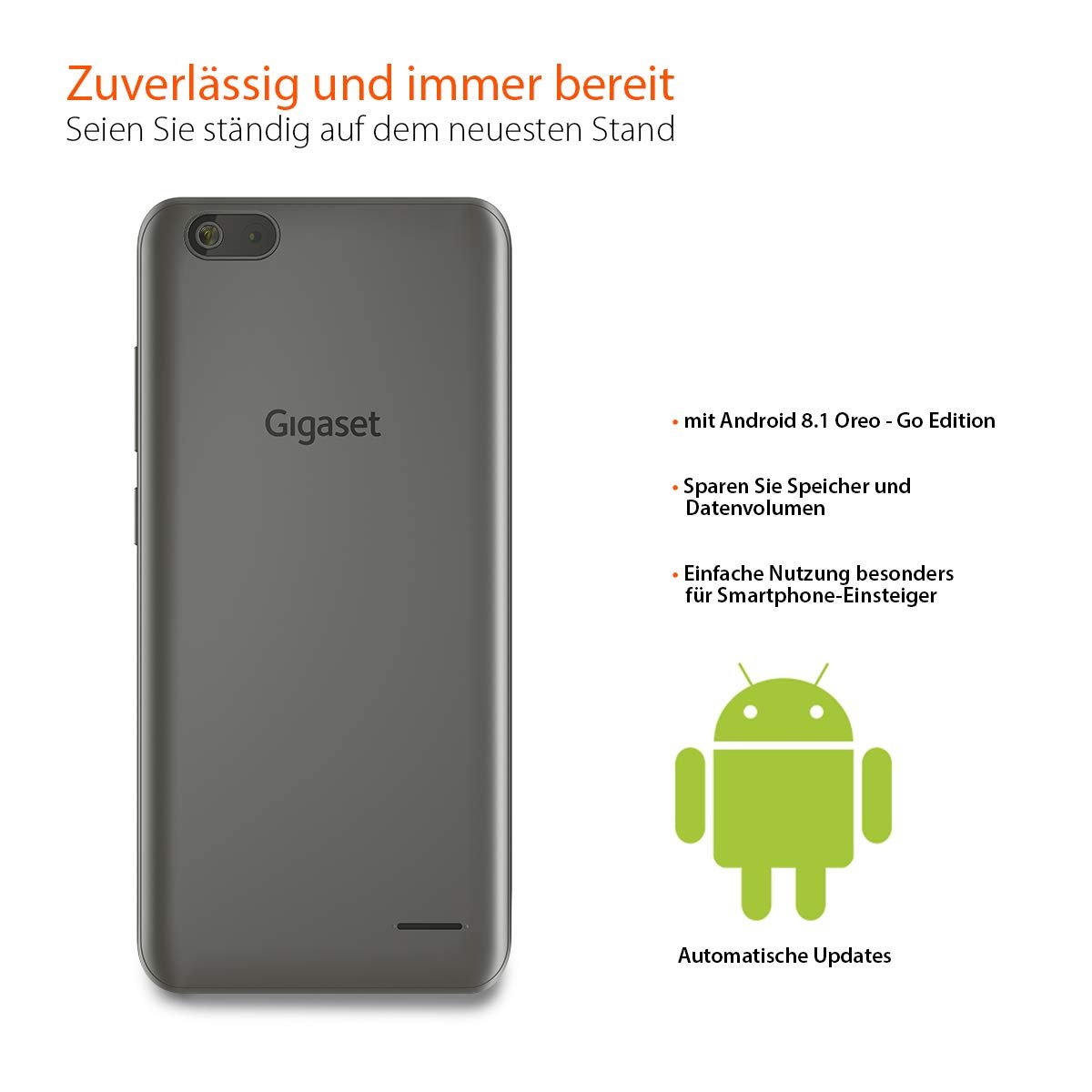 Смартфон Gigaset GS100 5.5" HD+ 1GB 8GB 3000mAh Graphite Gray, фото №6 Смартфон Gigaset GS100 5.5" HD+ 1GB 8GB 3000mAh Graphite Gray, фото №6