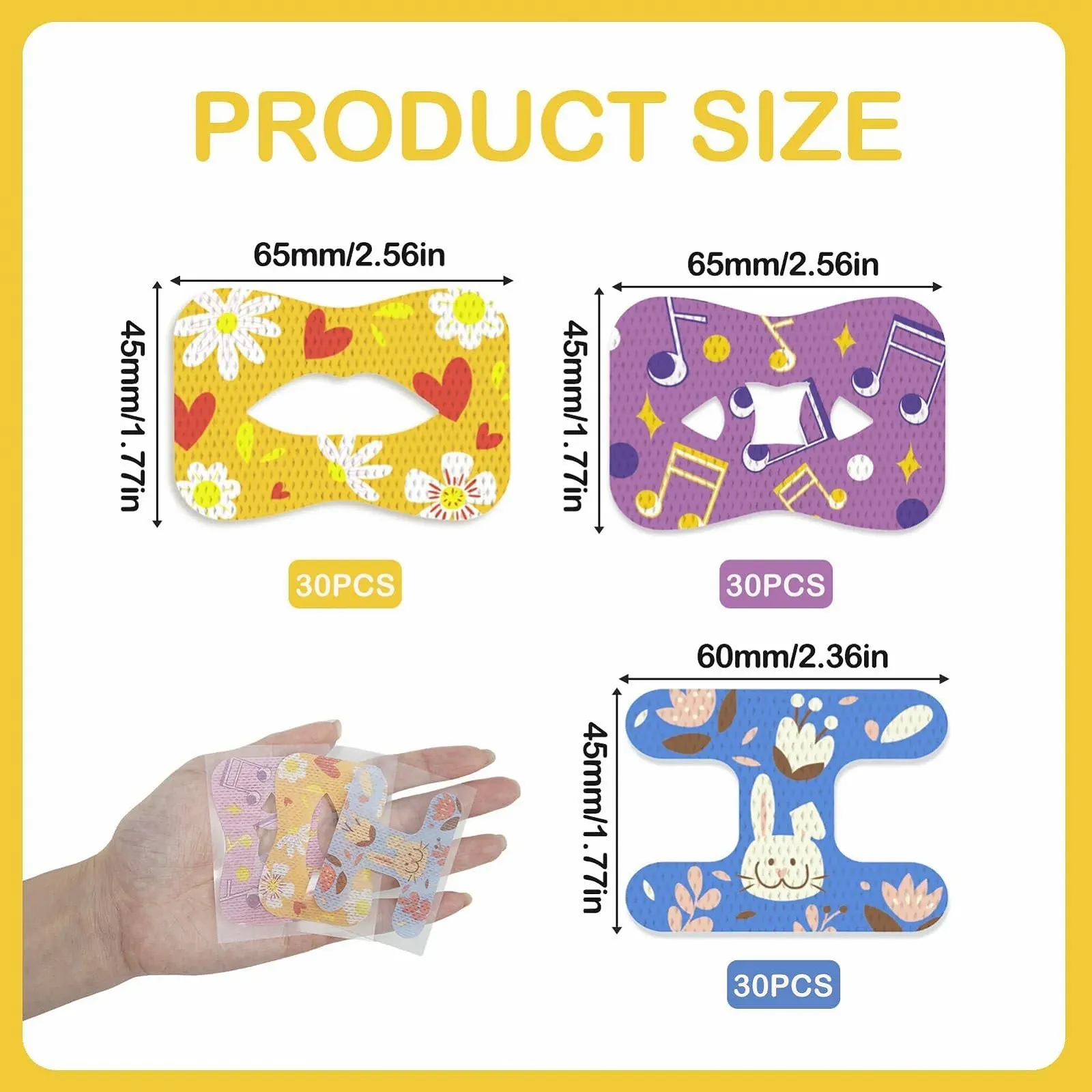 Смужки для сну 90 шт. Ніжні смужки проти хропіння 3 форми, гіпоалергенний медичний клей, фото №2 Смужки для сну 90 шт. Ніжні смужки проти хропіння 3 форми, гіпоалергенний медичний клей, фото №2