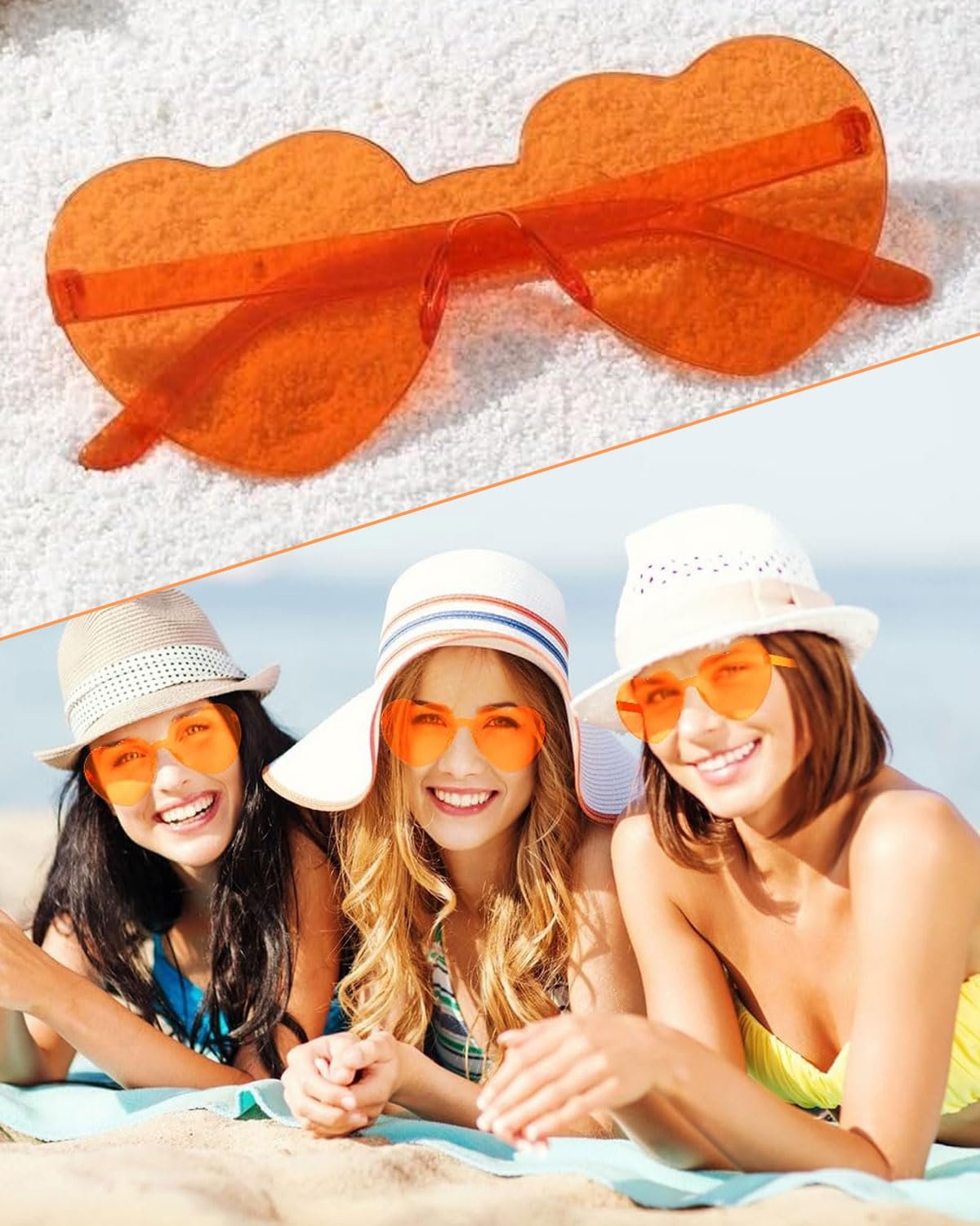 Солнцезащитные Очки Формы Сердца Оранжевый Цвет (2 шт.), фото №5