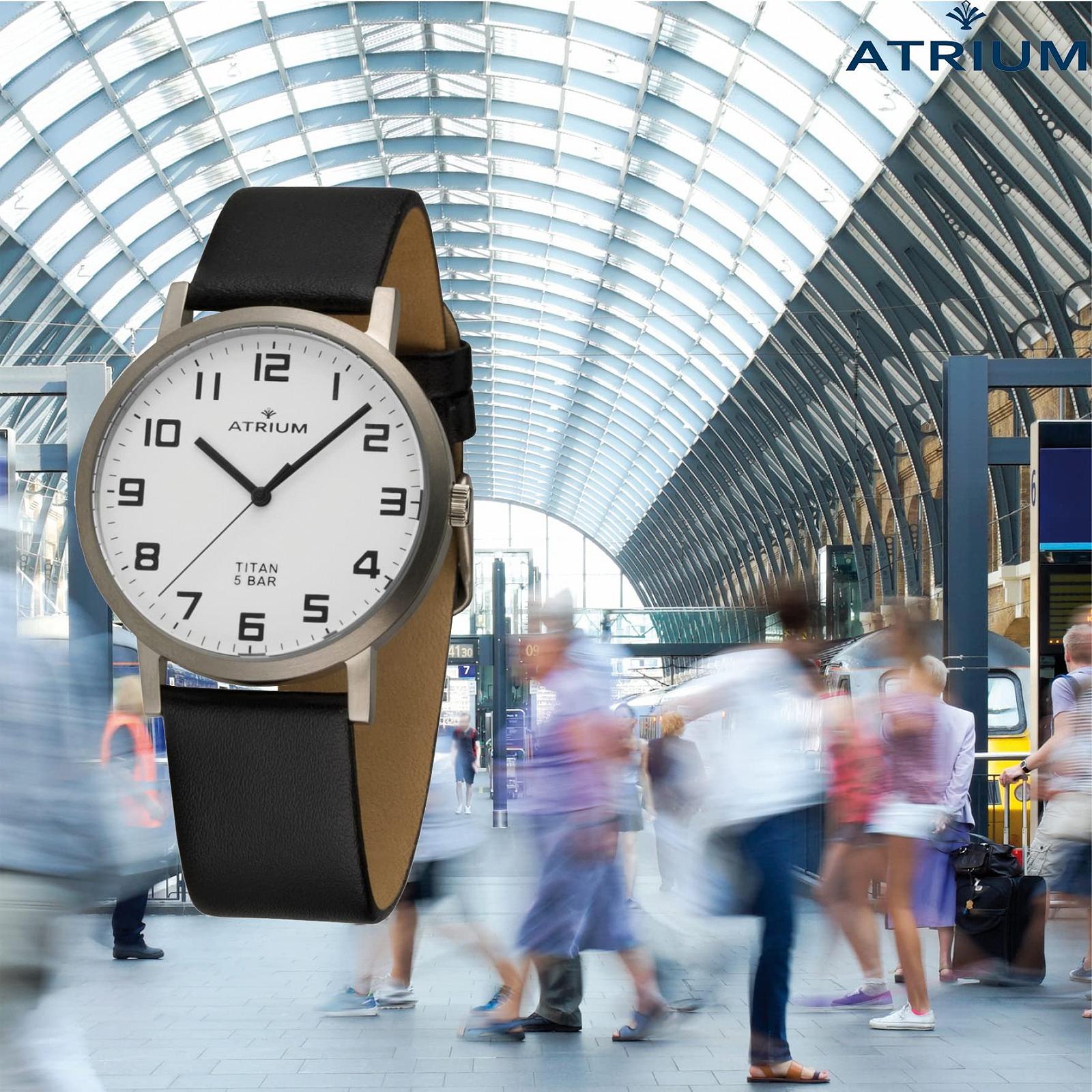 Жіночий годинник Atrium A41-10 Титан Аналоговий Кварц Чорний Ремінець, фото №6