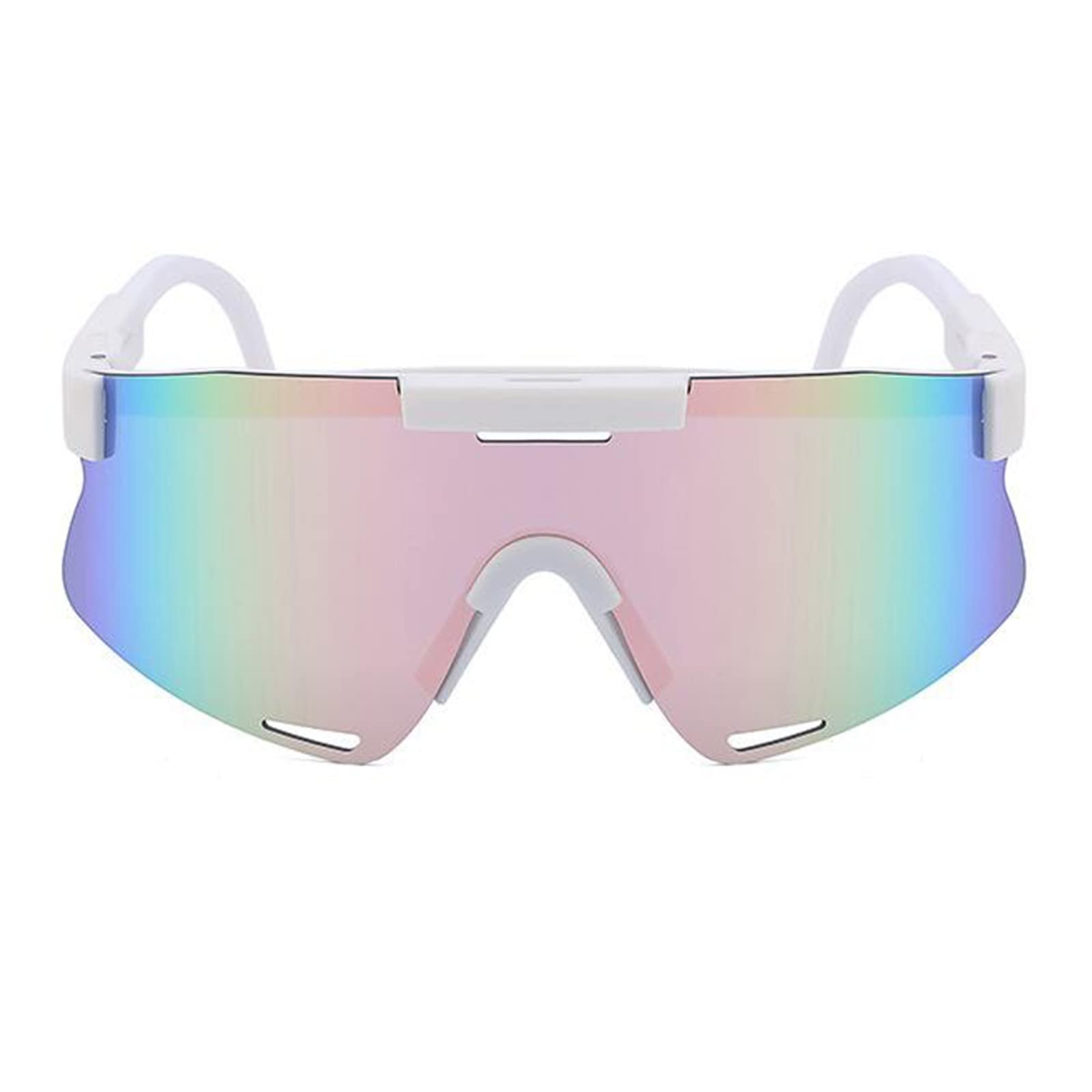 Сонцезахисні окуляри Щит Плаский верх Y2K Кольорові Цілісні, фото №6