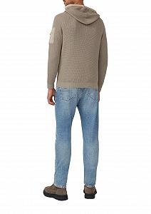 Худи s.Oliver Структурированное из смешанных материалов с карманом на рукаве synthetic.ua - Фото 1