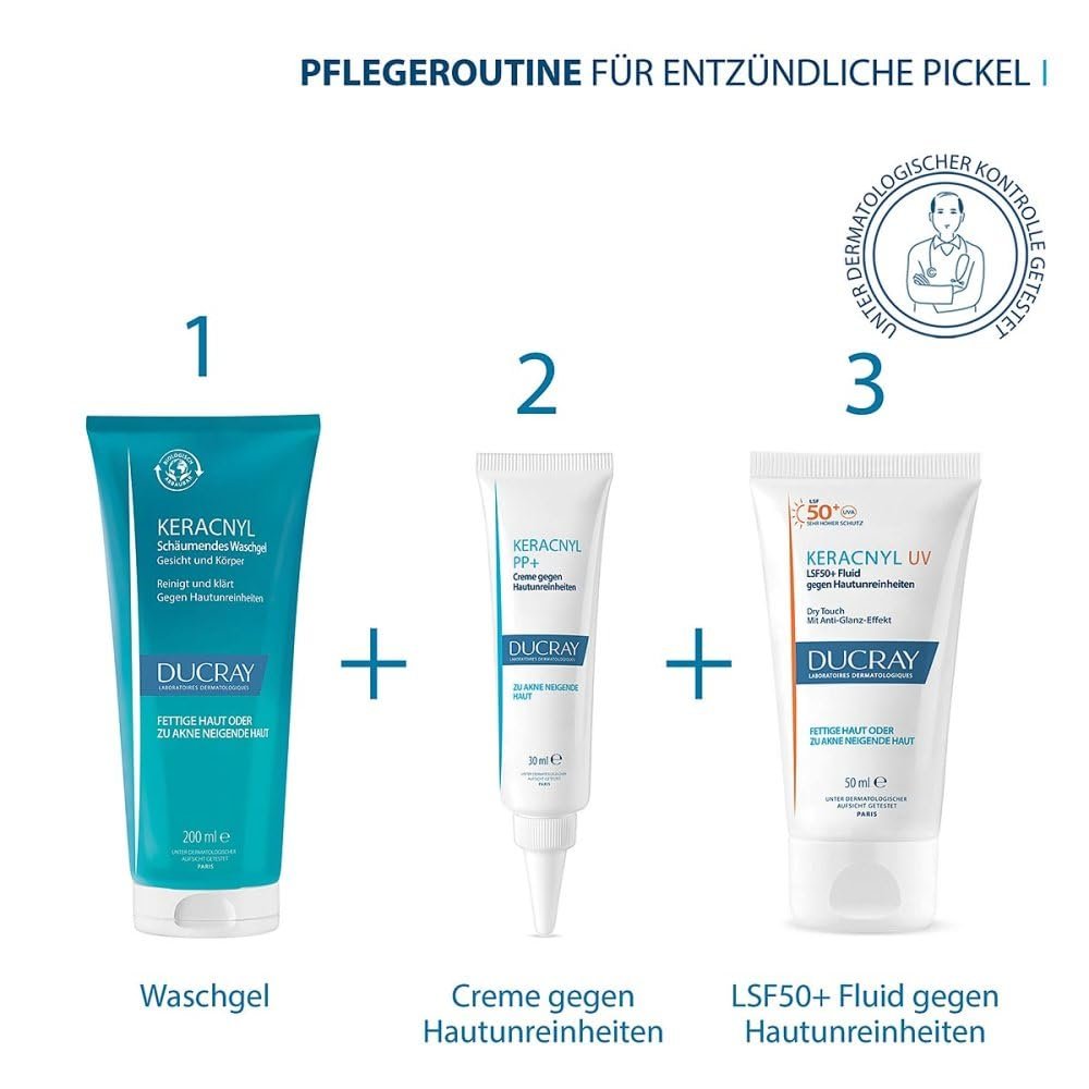 Очисний гель DUCRAY Keracnyl 200 мл, фото №7 Очисний гель DUCRAY Keracnyl 200 мл, фото №7