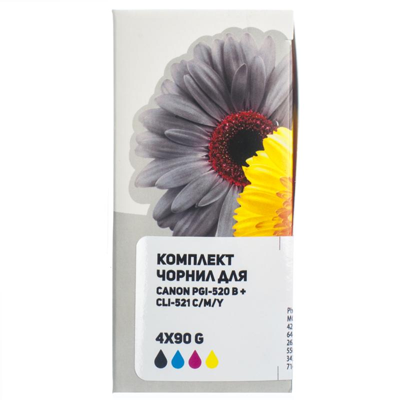 Комплект чернілля Колір Canon PGI-520BL/CLI-521 C/M/Y (MG2140/MP230/MP280) (CPGI520-090-MP) 4х90 г, фото №2