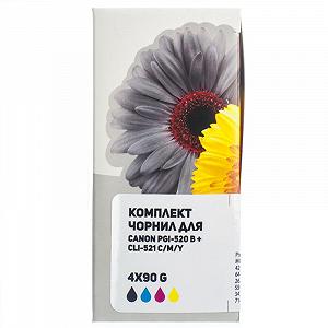 Комплект чернілля Колір Canon PGI-520BL/CLI-521 C/M/Y (MG2140/MP230/MP280) (CPGI520-090-MP) 4х90 г synthetic.ua - Фото 1
