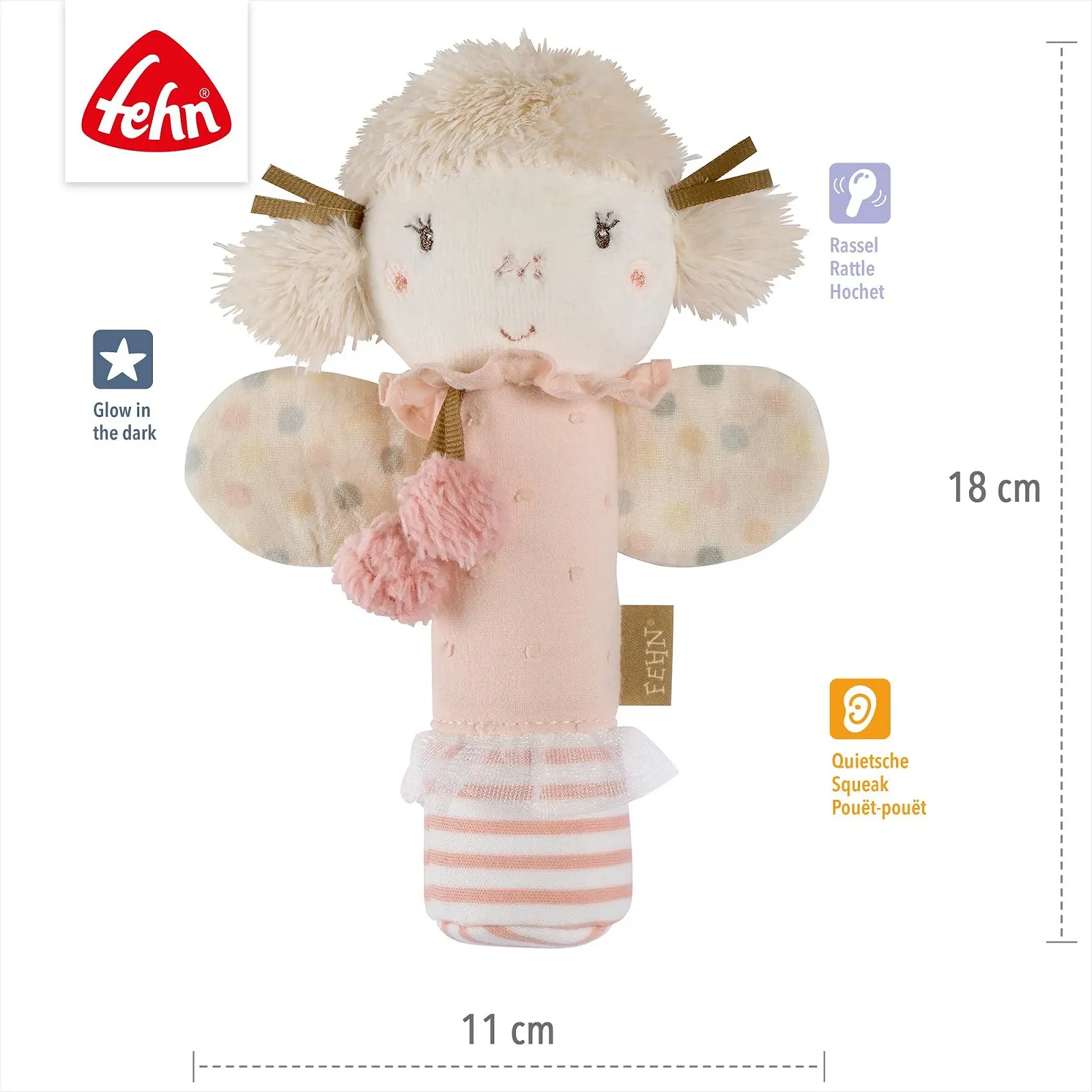 Іграшка-брязкальце Fehn Fee Фея Тканинна Різнокольорова, фото №4 Іграшка-брязкальце Fehn Fee Фея Тканинна Різнокольорова, фото №4