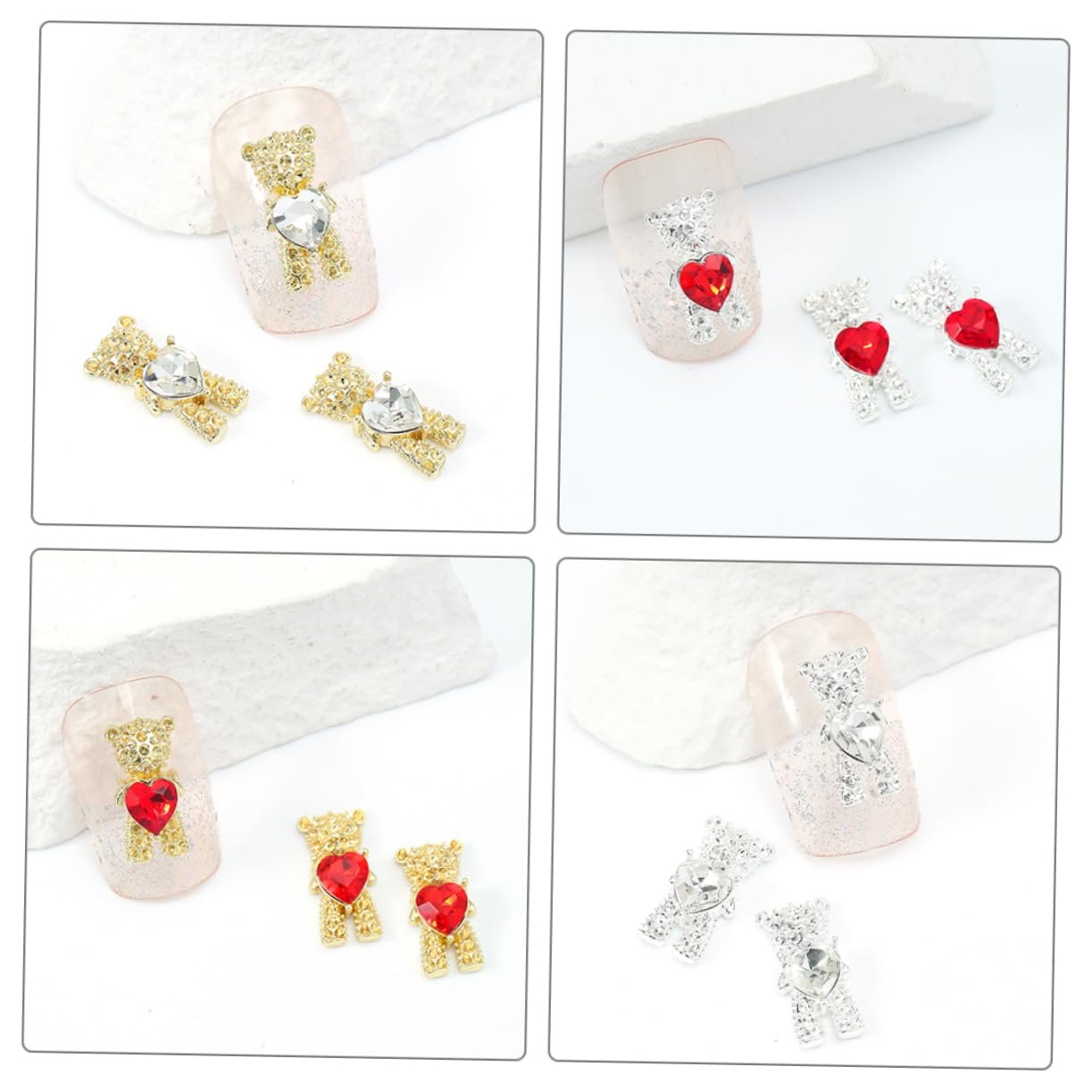 Стразы для маникюра FRCOLOR 20 шт., украшения в виде медвежат, креативные украшения для ногтей, стразы в форме сердца, фото №8 Стразы для маникюра FRCOLOR 20 шт., украшения в виде медвежат, креативные украшения для ногтей, стразы в форме сердца, фото №8