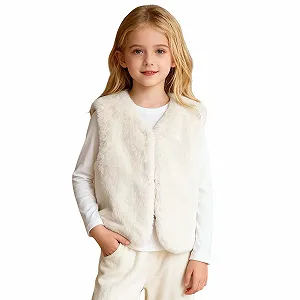 Жилет двухсторонний флисовый детский с искусственным мехом - Фото 1