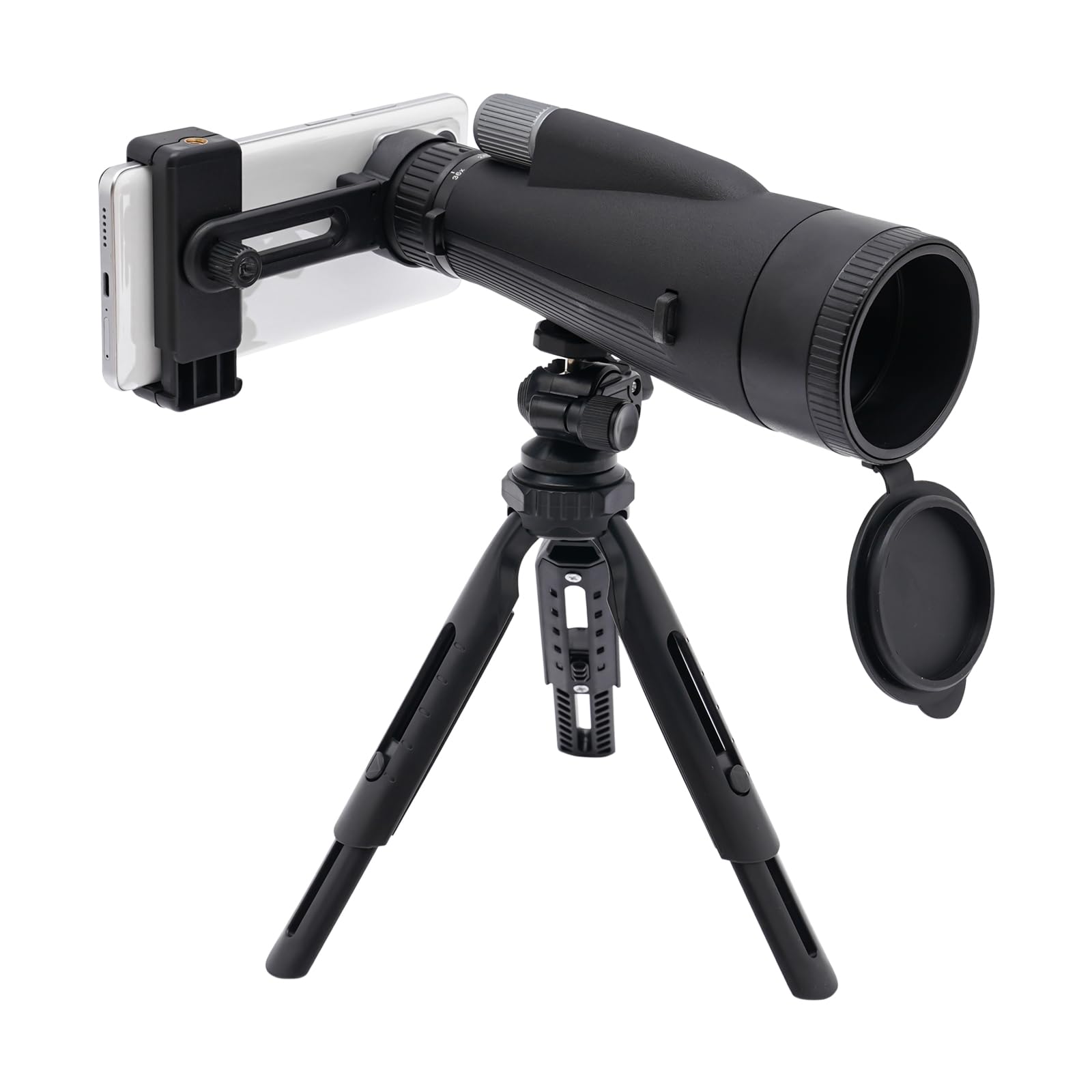 Монокулярний телескоп 12-36x60 з тримачем для штатива чорний, фото №3