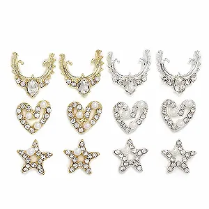 Стрази для нігтів Любов, п'ятикутна зірка, сплав, 60 шт - Фото 1