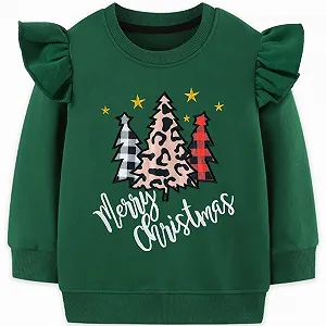 Різдвяний Світшот Balkorith для дівчат, бавовняна дитячий - Фото 1