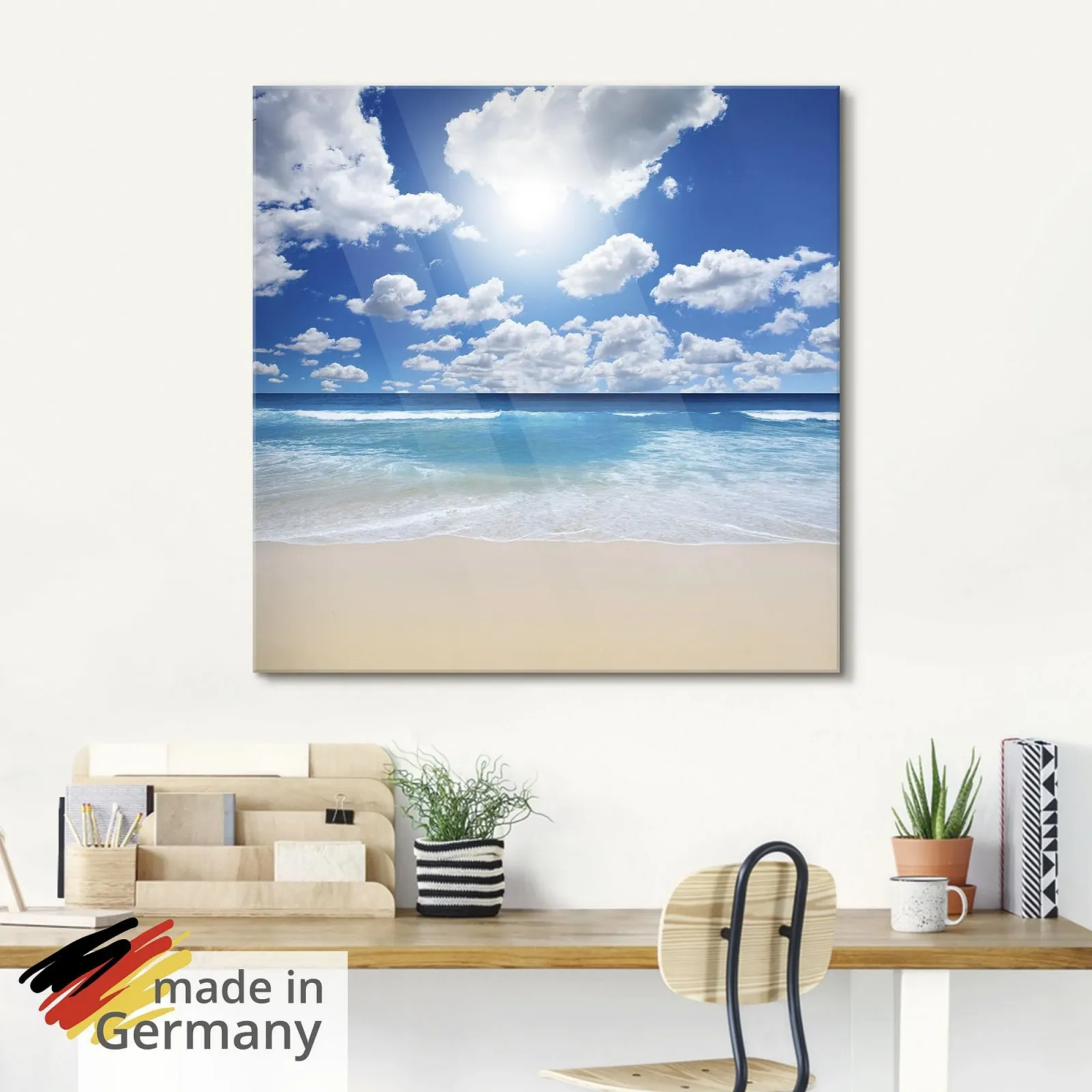 Картина скляна ARTland Пляж Море 30 x 30 см T8 кг, фото №5