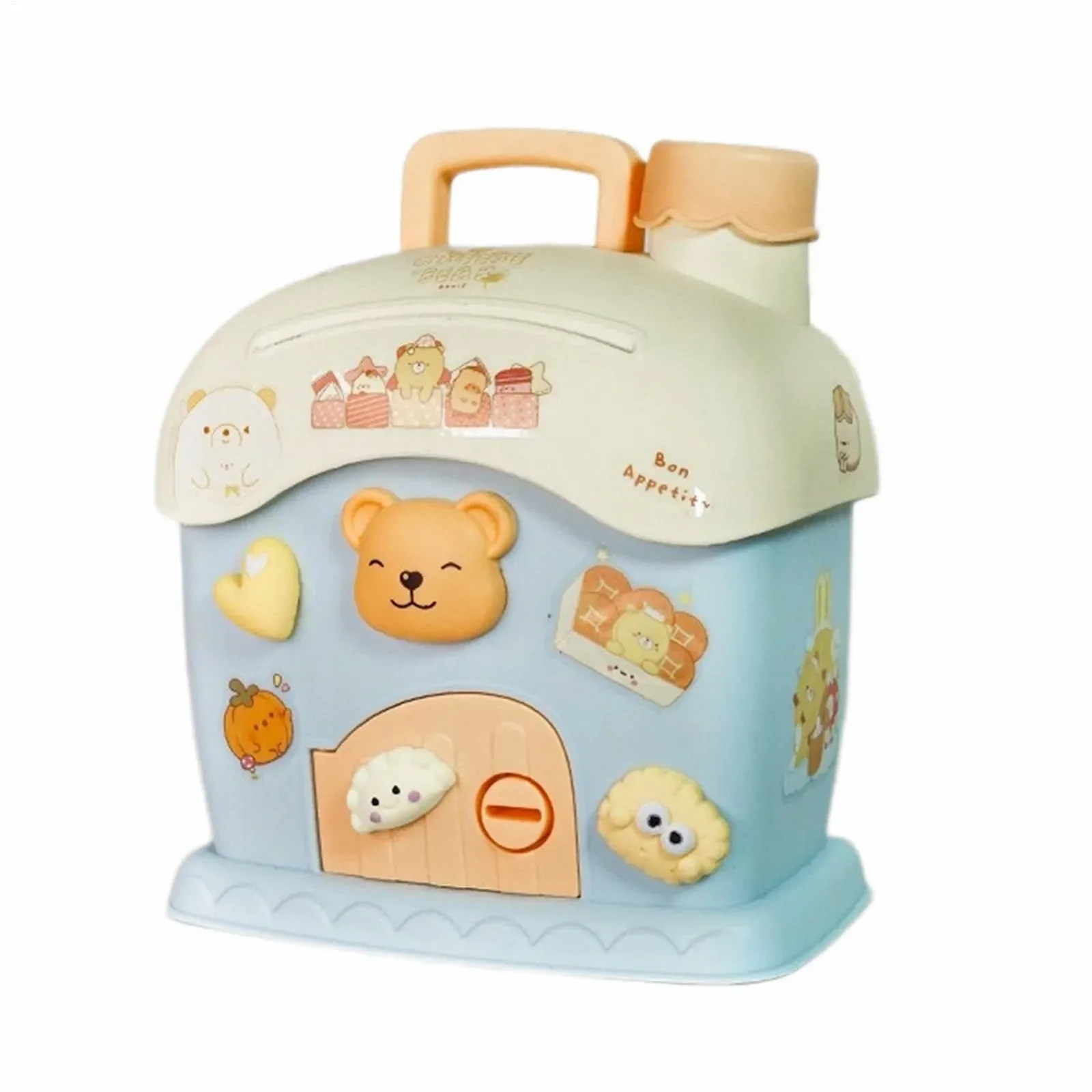 Скарбничка-будиночок з ключем та наклейками, фото №1