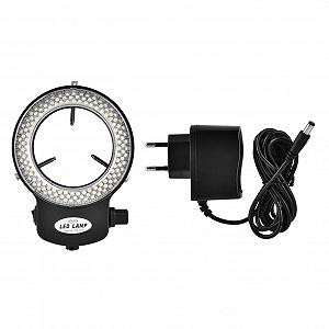 Камера для микроскопа LED Akozon 144 LEDs 4.5W Кольцевая лампа Регулируемая яркость 64мм Аксессуары для микроскопа Черный - Фото 1