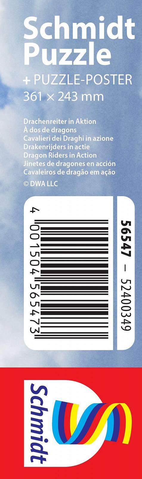 Детский пазл Schmidt Spiele Dragons Dragon Rider in Action 56547 100 деталей из травяного картона, фото №2
