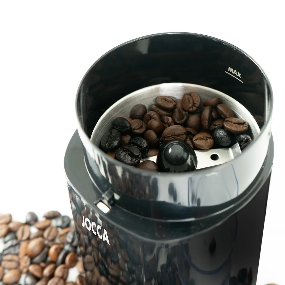 Электрическая кофемолка JOCCA 60 г, лезвия из нержавеющей стали, мощный двигатель переменного тока для кофе, специй, семян и орехов, фото №5