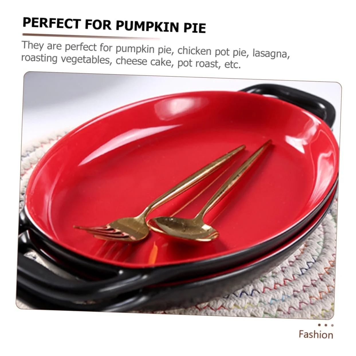 Керамическая форма для запекания с двойными ручками, термостойкая, красно-черный мрамор, фото №4