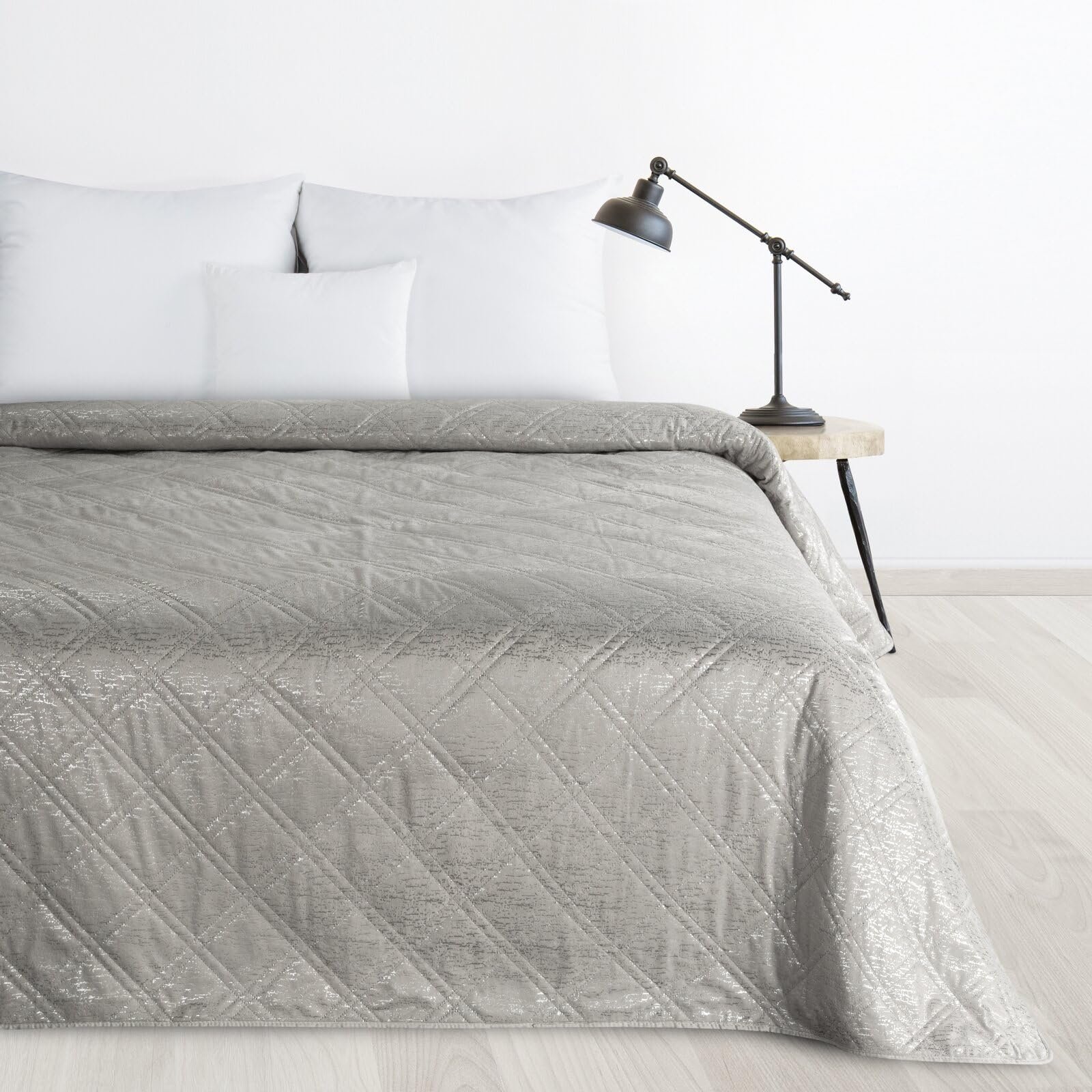 Покривало Eurofirany Luiz Blink Велюр М'яке Срібний 220 x 240 см, фото №1