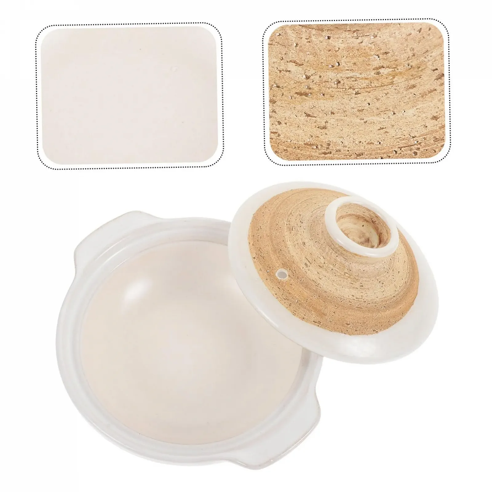 Кастрюля для тушения керамическая с крышкой жаропрочная для супов и рагу, фото №6