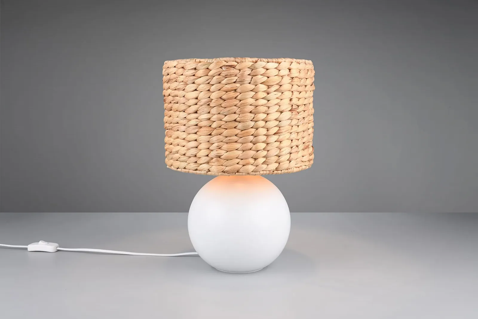 Настільна лампа Trio Leuchten Vina 518990101 Кераміка Абажур із морського листя E27 40 см Біла, фото №4