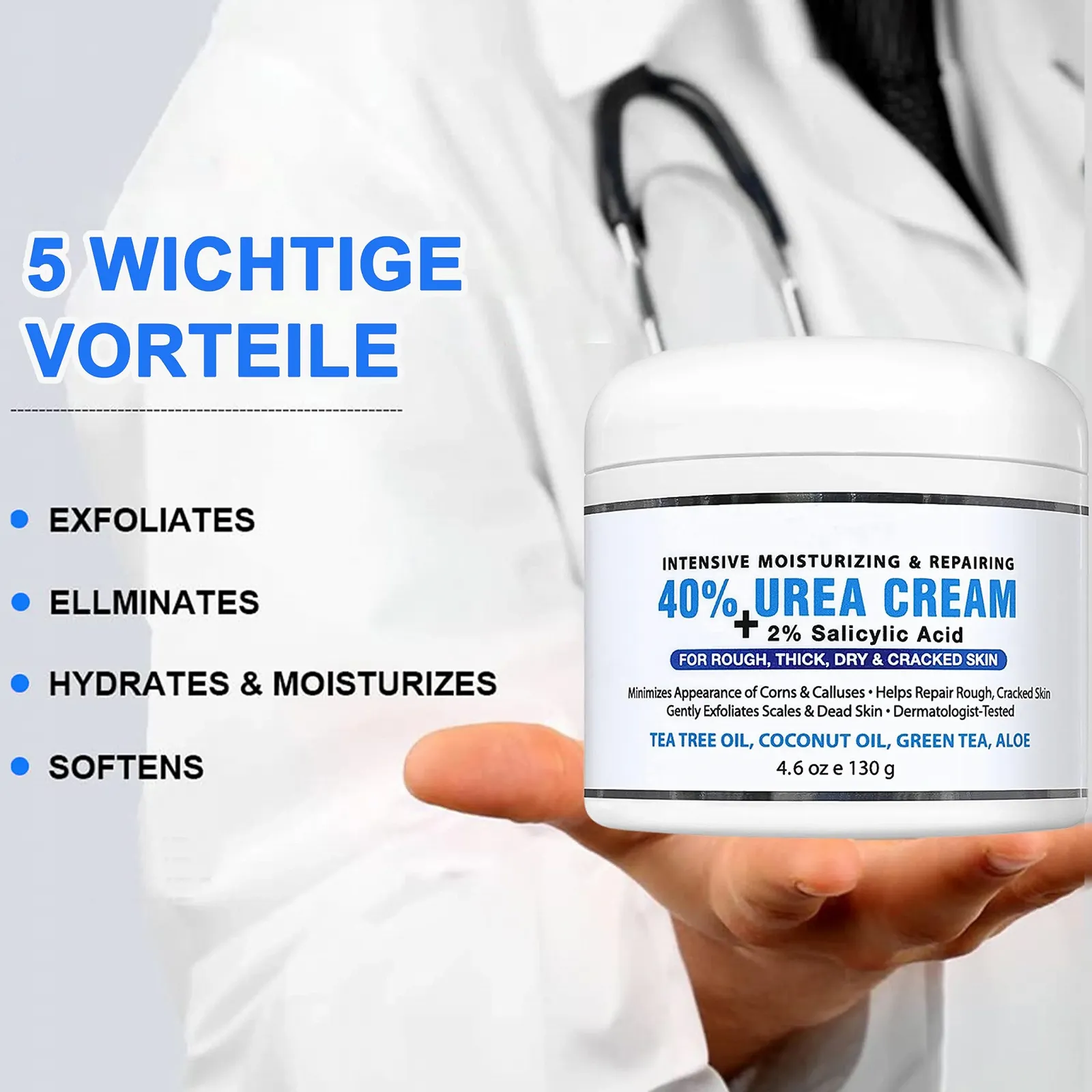 Крем для ног Urea Cream для сухой, потрескавшейся кожи и мозолей, фото №5 Крем для ног Urea Cream для сухой, потрескавшейся кожи и мозолей, фото №5