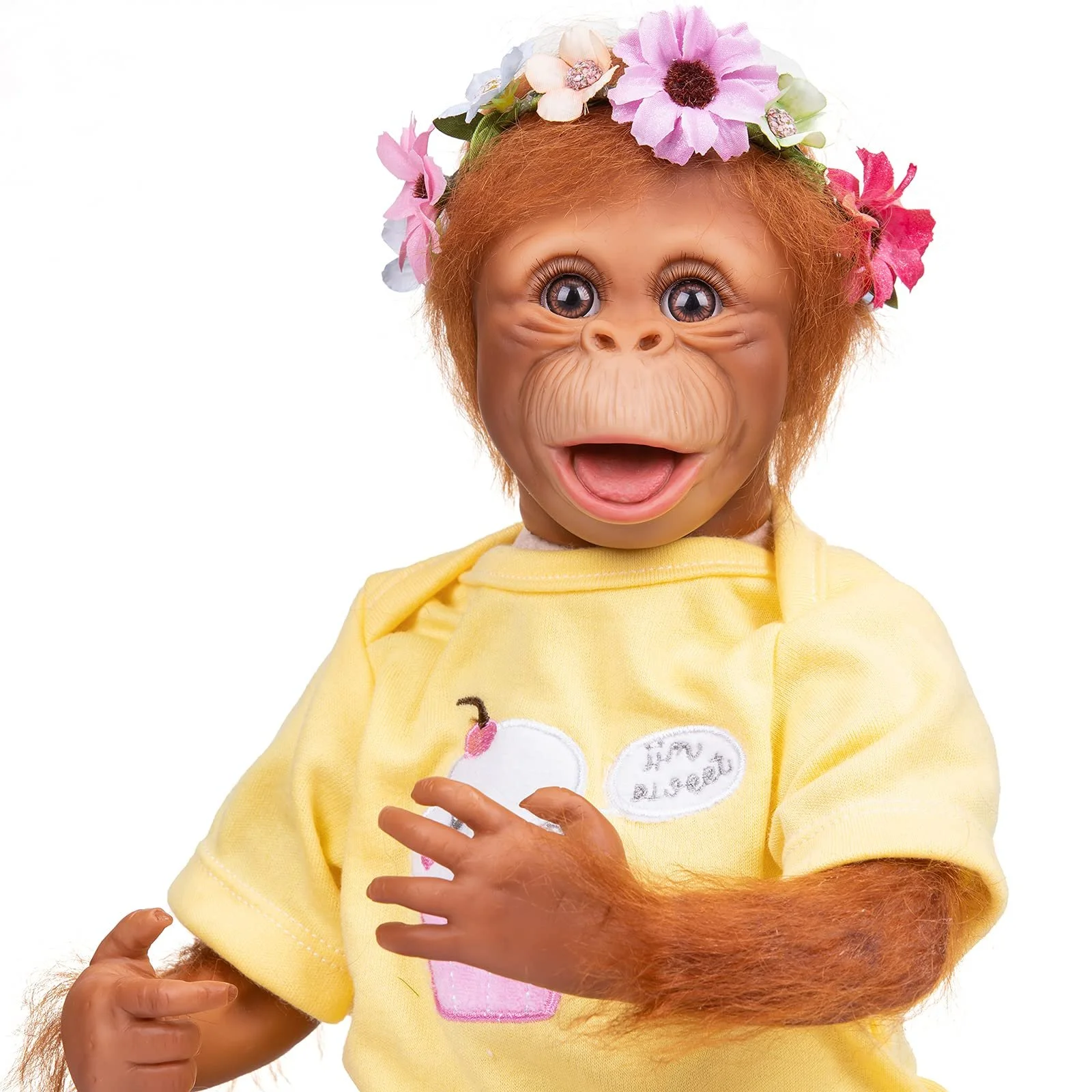 Лялька iCradle Realistic Reborn Monkey 18-дюймовий Реалістичний Орангутан М'який Силіконовий Вініль Тіло Фіброве Волосся, фото №3