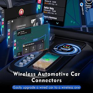 Беспроводной адаптер Carplay 2-в-1 Android Car и Carplay, обновление до беспроводного CarPlay с USB/Type-C, Plug & Play, совместимый с iOS10+ Android11+ и автомобилями с 2016 года synthetic.ua - Фото 1
