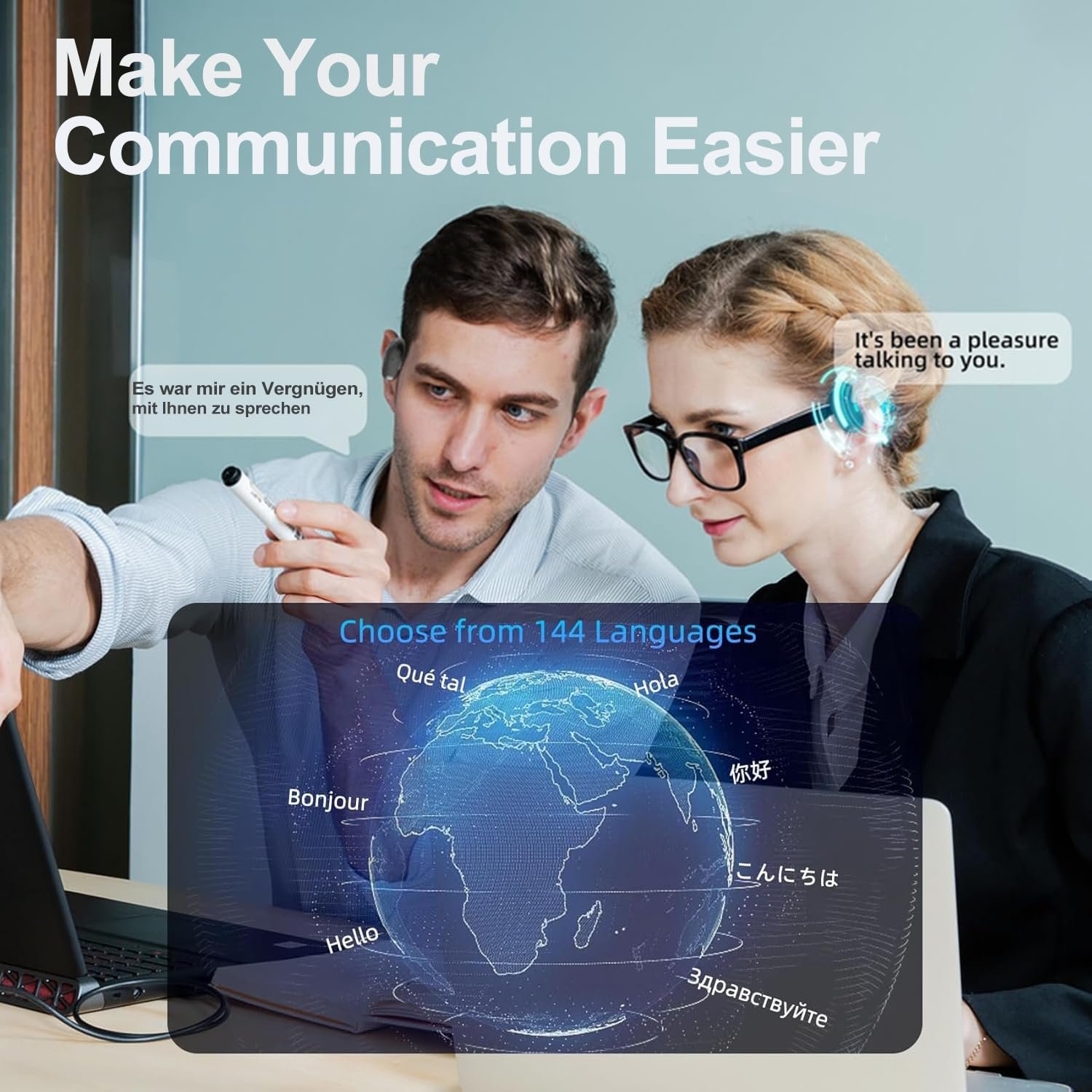 Навушники-перекладачі AI з сенсорним LCD-екраном, підтримують 144 мови та 4 режими, фото №7 Навушники-перекладачі AI з сенсорним LCD-екраном, підтримують 144 мови та 4 режими, фото №7