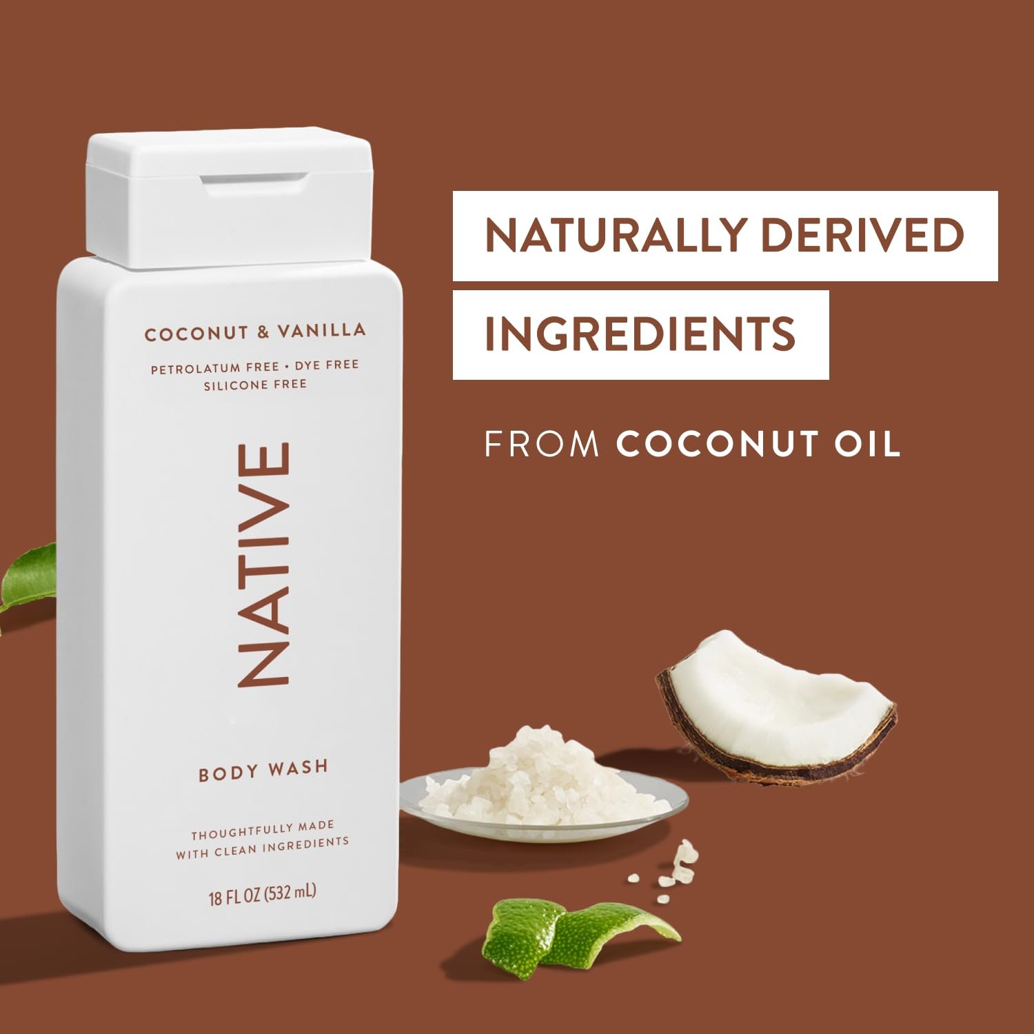 Гель для душа Native с ароматом кокоса и ванили 532 мл, фото №3