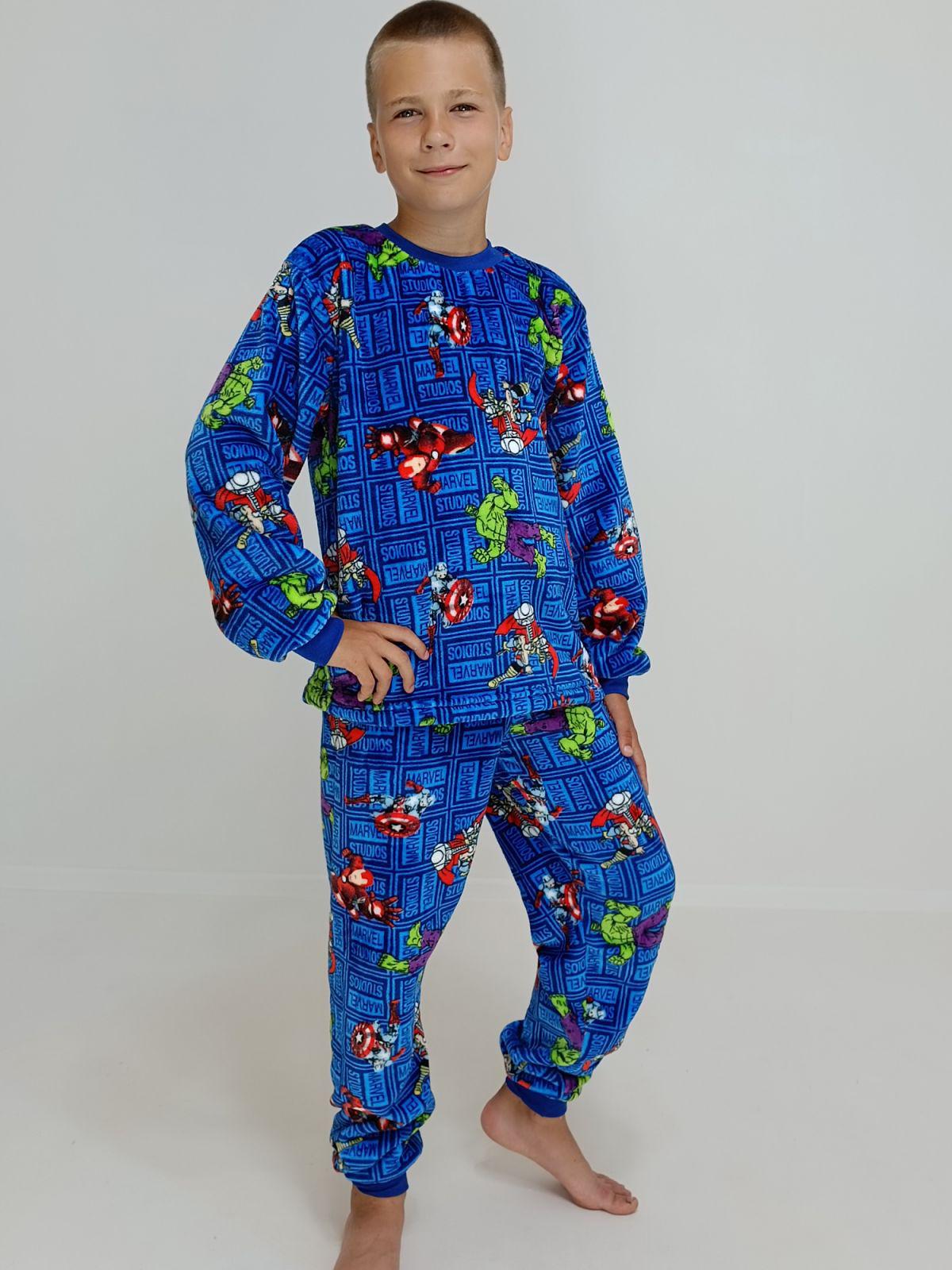 Пижама детская зимняя Triko Супергерои 134 см Синий (88537450-1), фото №3