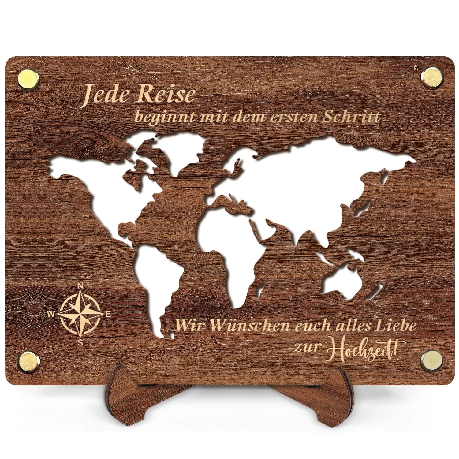 Скринька для грошей QHHENTOO Подорож Дерев'яна з підставкою Карта світу, фото №6