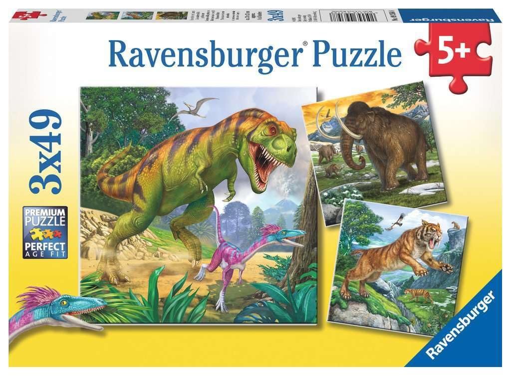 Пазл Ravensburger Rulers of prehistoric 09358 3x49 деталей, фото №1