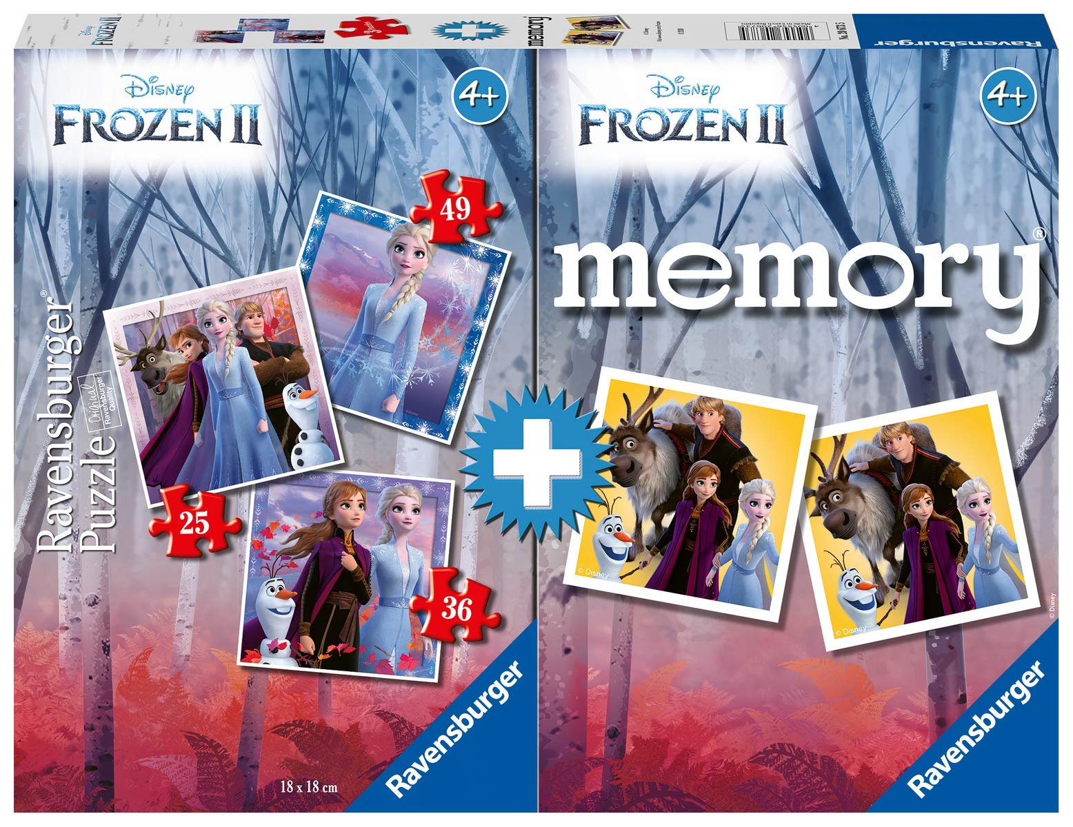 Набор пазлов и мемори Ravensburger Frozen 20673 Холодное сердце 2 5-в-1, фото №1