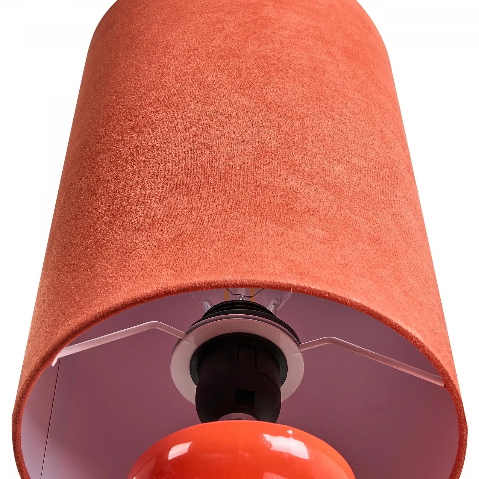 Настільна лампа Beliani Oteros Керамічна Форма вази Абажур зі штучної замші Червона, фото №5