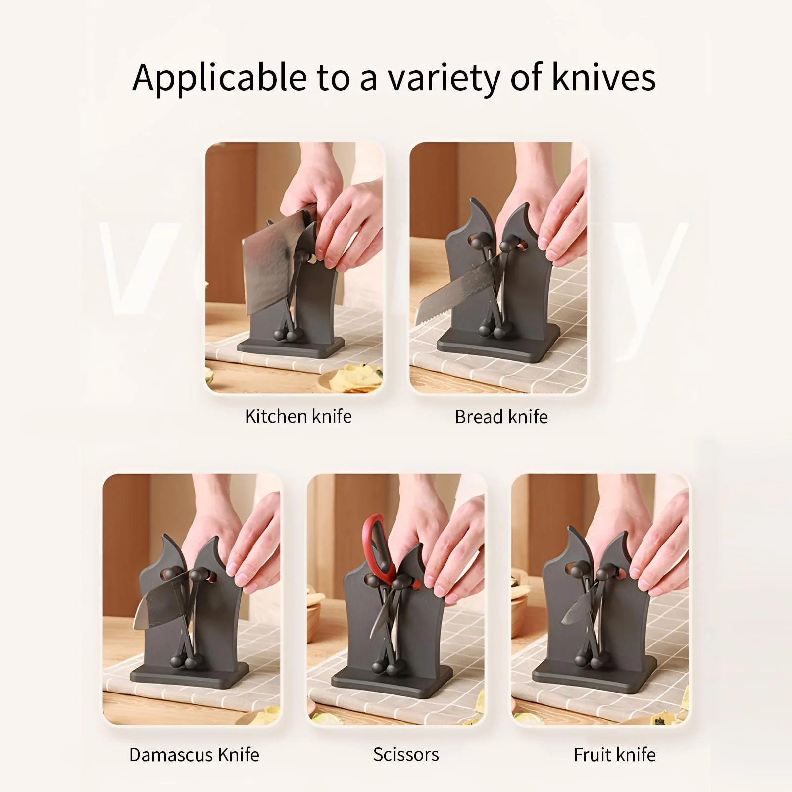 Точило для ножів Professional ручна з присоскою та стрижнями з вуглецевої сталі, фото №4