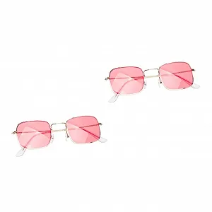 Набор очков PACKOVE 2 шт. Квадратная оправа Прозрачные линзы Солнцезащитные - Фото 1