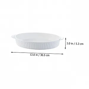 Форма для запікання Luxshiny керамічна овальна з двома ручками термостійка synthetic.ua - Фото 1