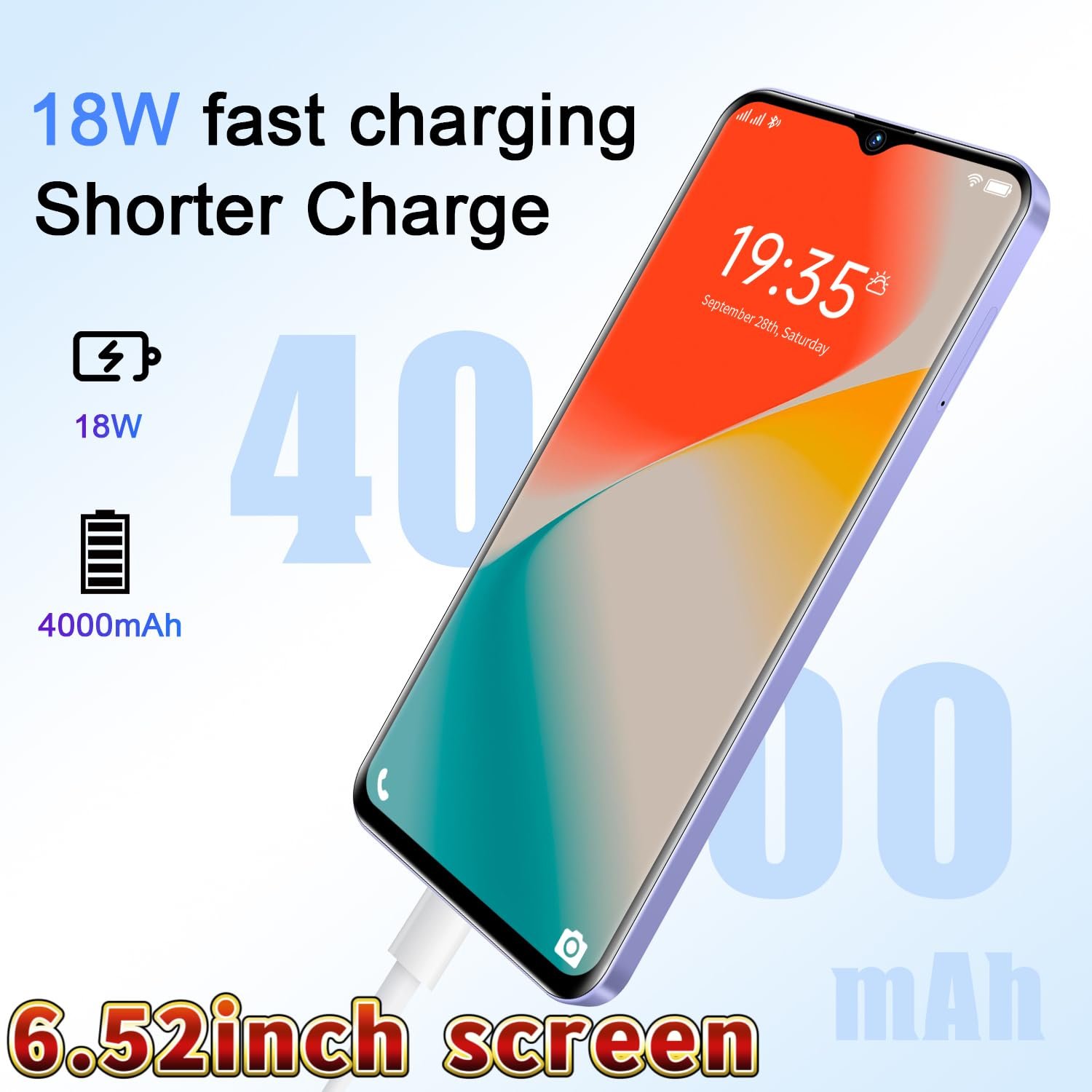 Смартфон 6.5" 4/64 ГБ 4G LTE 5/16 Мп 4000 мАч 8-ядерный Blue, фото №7