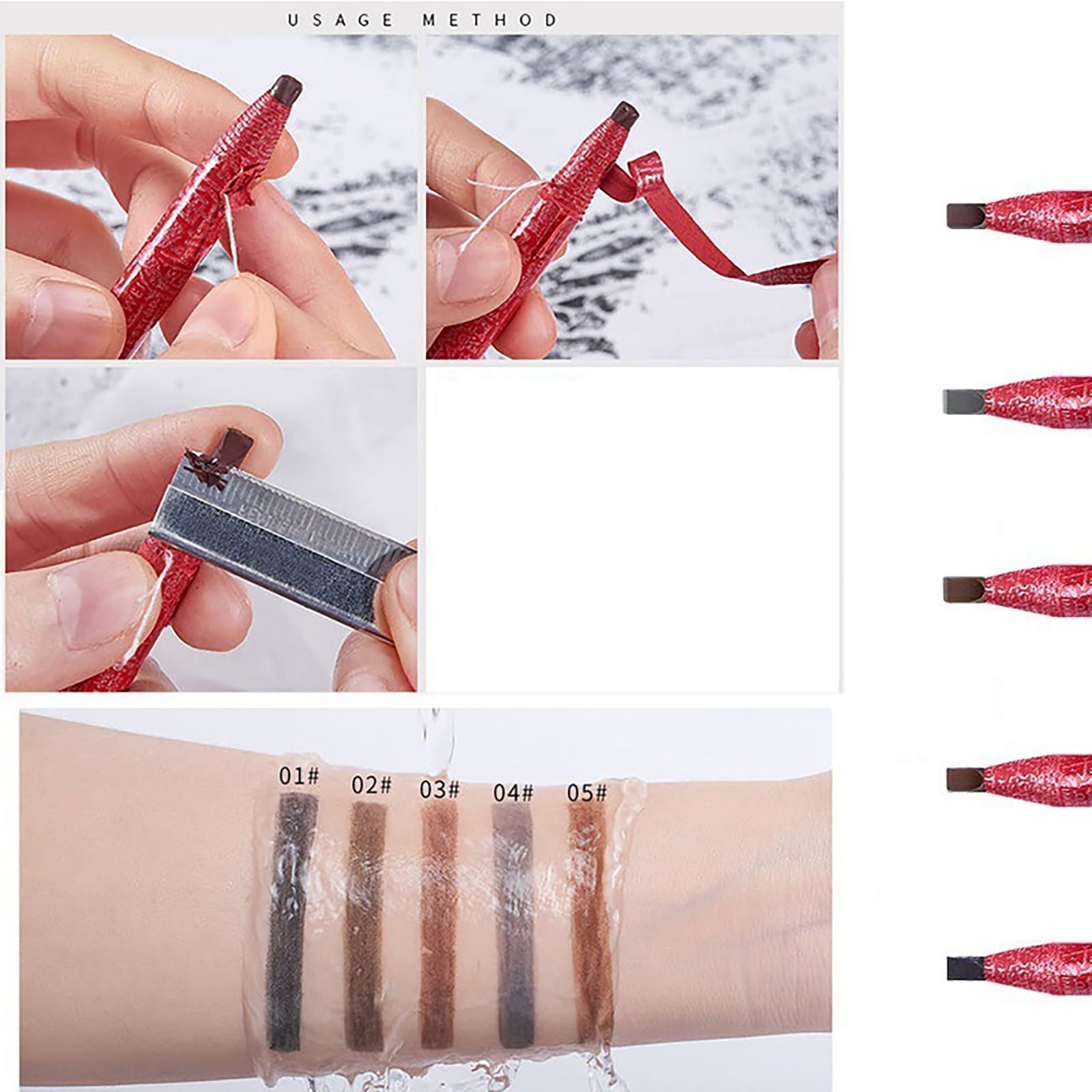 Олівець для брів Long-Lasting Waterproof Microblading Eyebrow Pencils, фото №4 Олівець для брів Long-Lasting Waterproof Microblading Eyebrow Pencils, фото №4