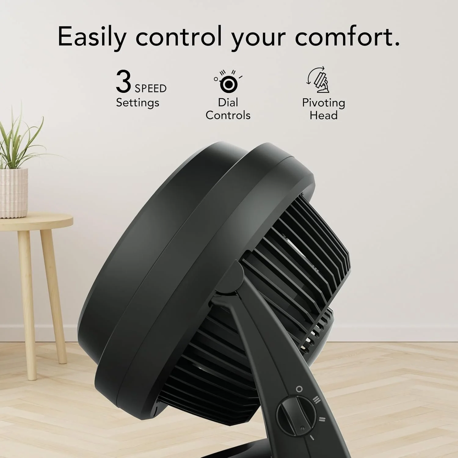 Електричний вентилятор VORNADO 630 / 3 швидкості / Чорний, фото №2 Електричний вентилятор VORNADO 630 / 3 швидкості / Чорний, фото №2