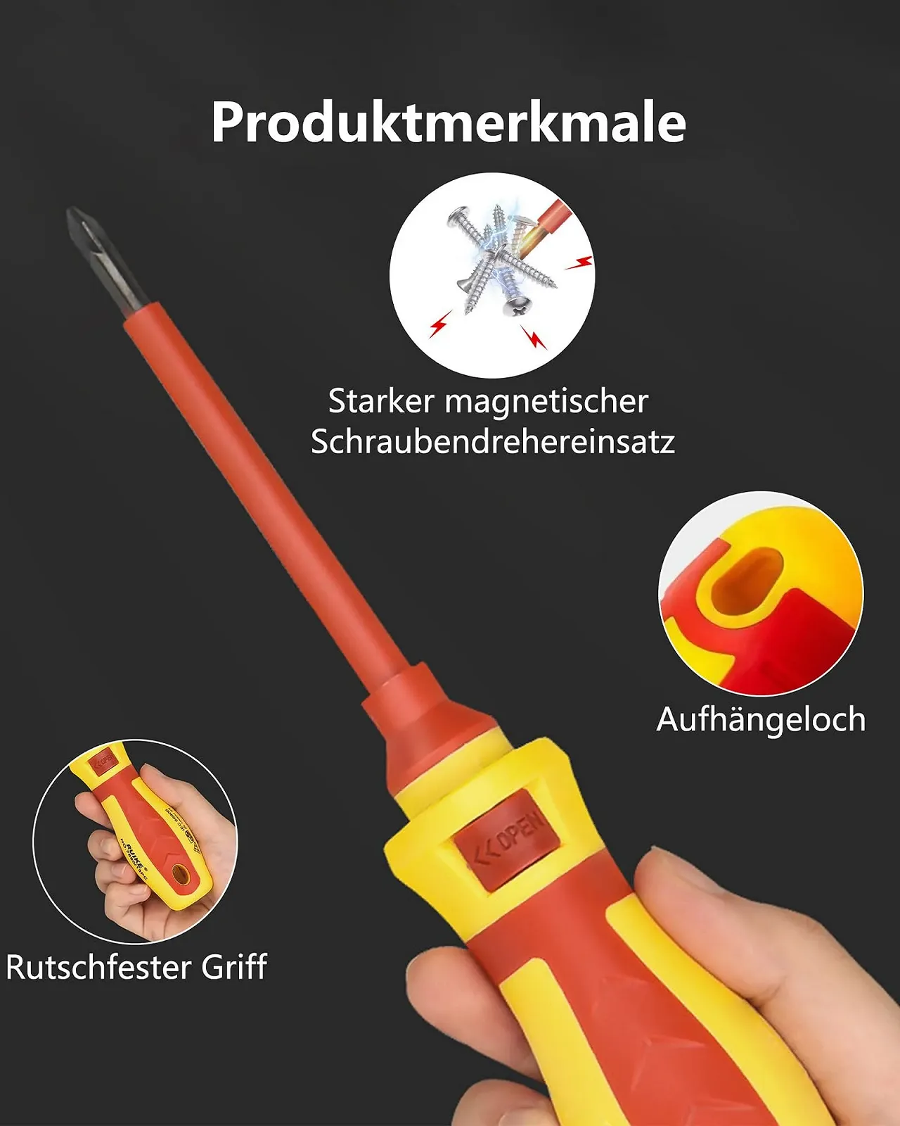 Набір ізольованих викруток 13 предметів 1000 В Slotted Torx з тестером напруги, фото №4
