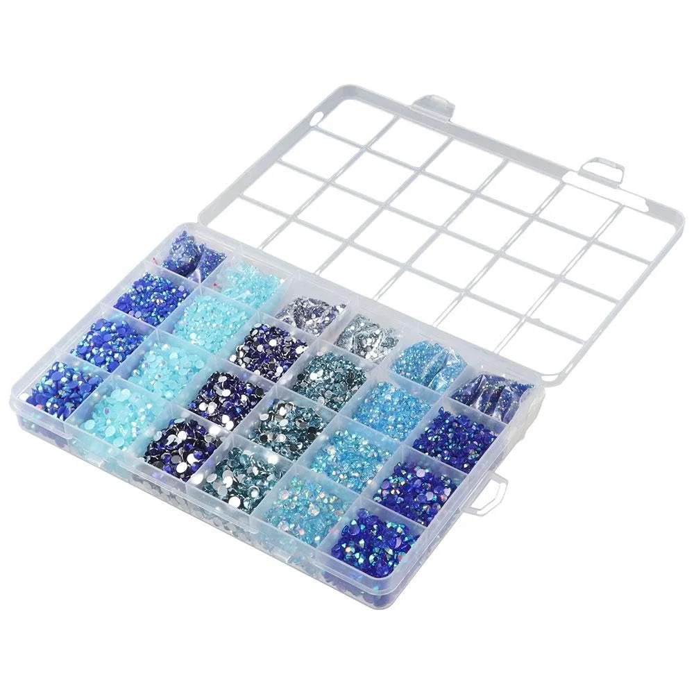 Стразы из искусственной смолы 2 mm, 3 mm, 4 mm, 5 mm, Синий, 30000 шт, фото №3