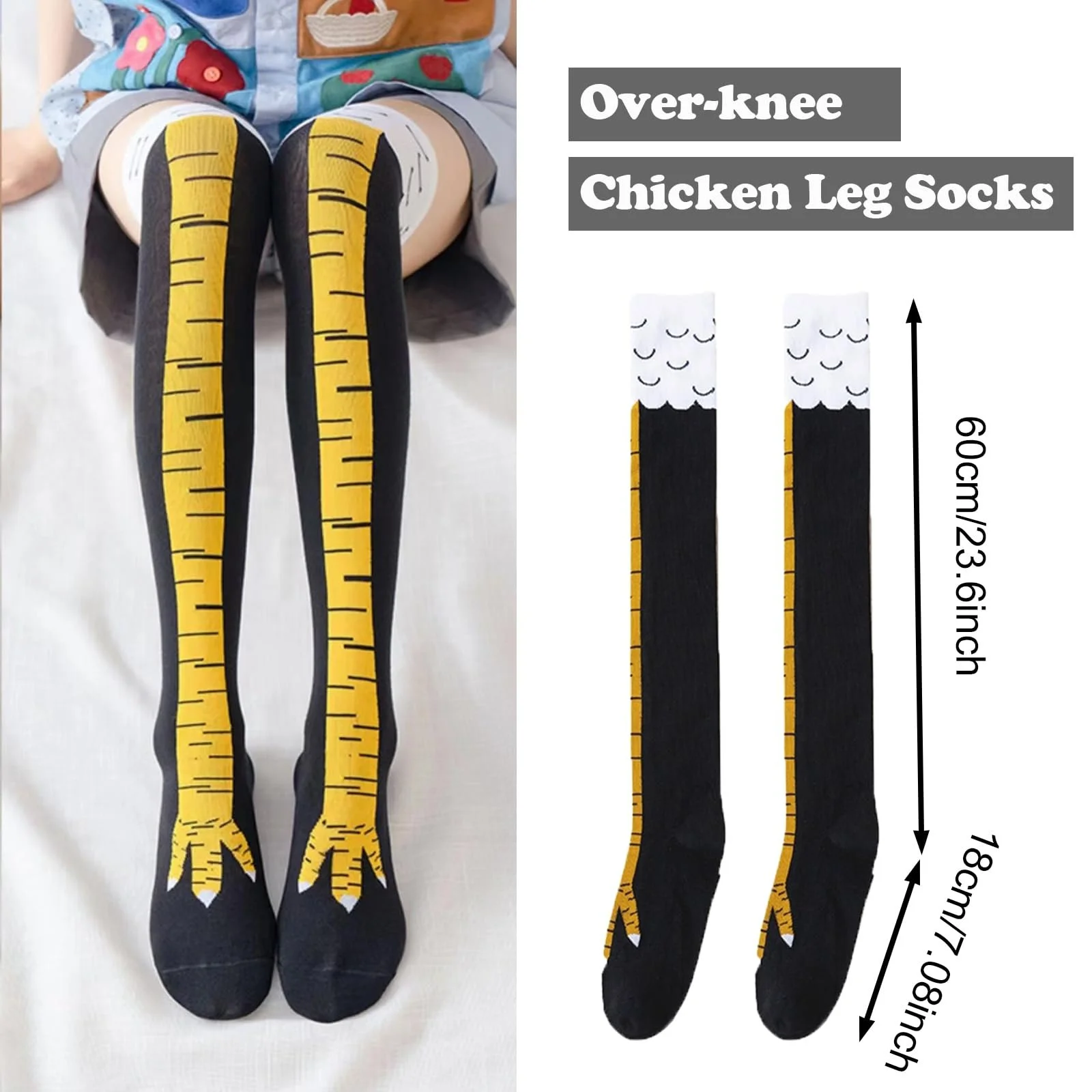 Шкарпетки Гомільгові Chicken Leg Overknee 2 пари, фото №2 Шкарпетки Гомільгові Chicken Leg Overknee 2 пари, фото №2