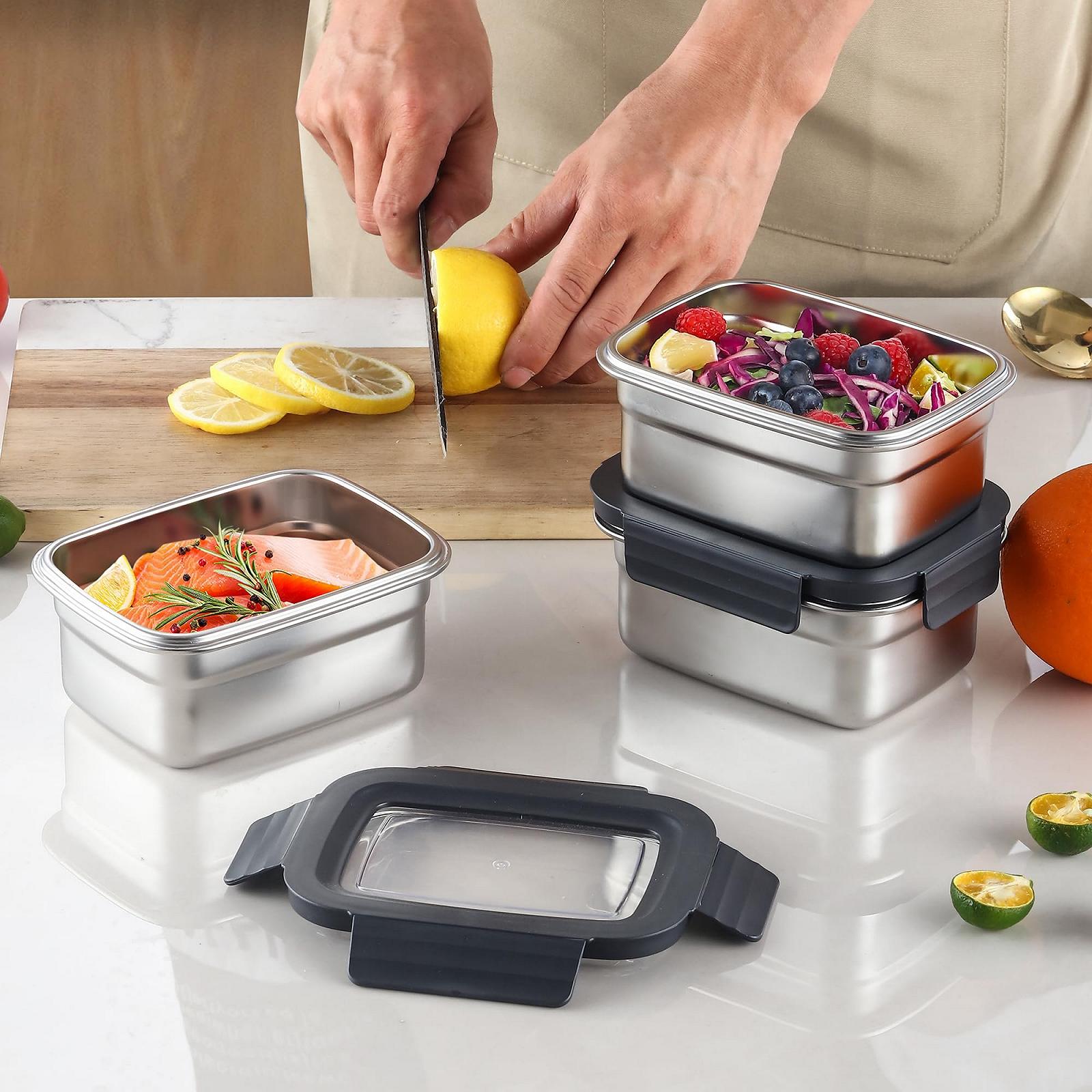 Контейнери для їжі Misichao Stainless Steel 3 шт 600 мл, фото №8 Контейнери для їжі Misichao Stainless Steel 3 шт 600 мл, фото №8