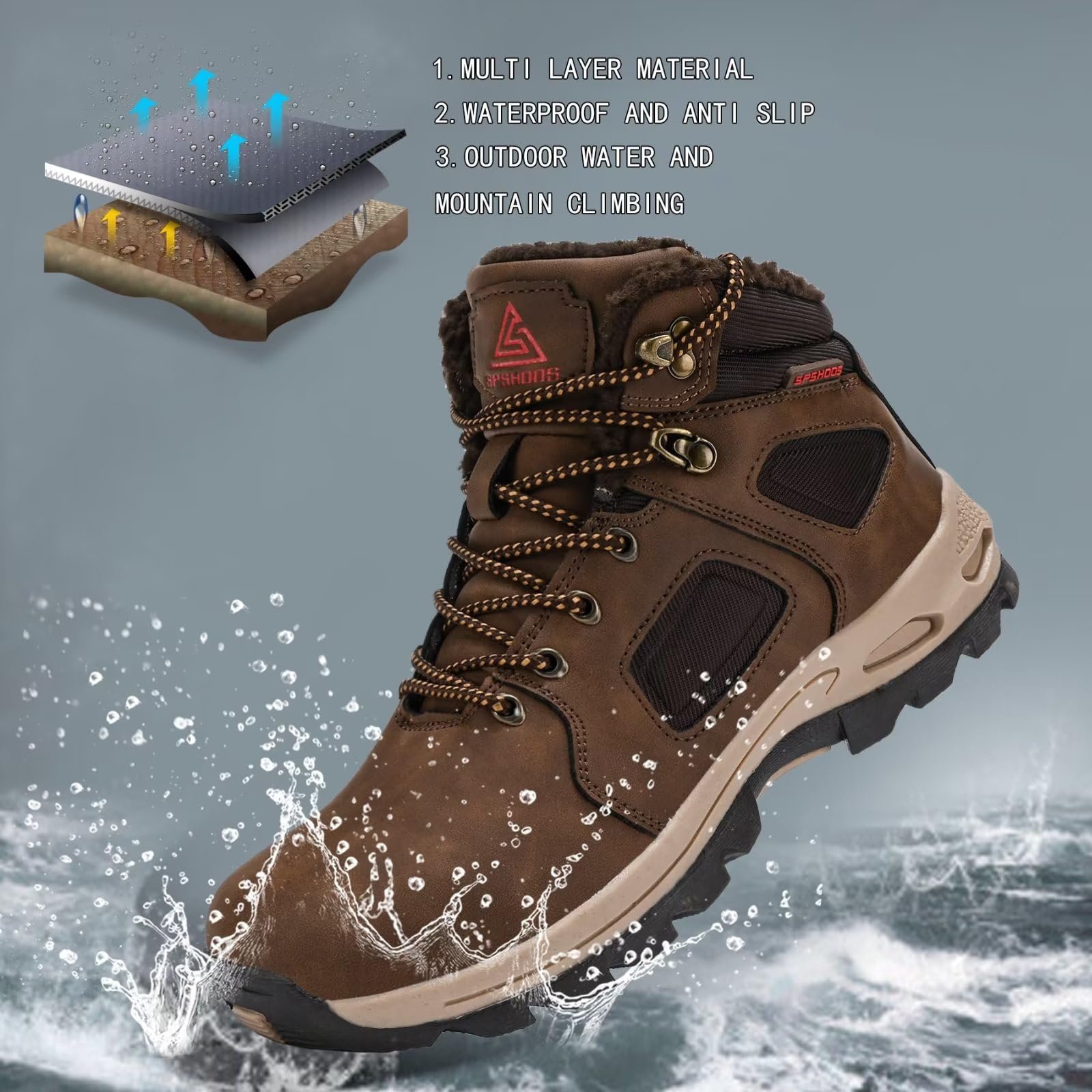 Чоловічі Зимові Черевики SPSHOOS Утеплені, фото №4