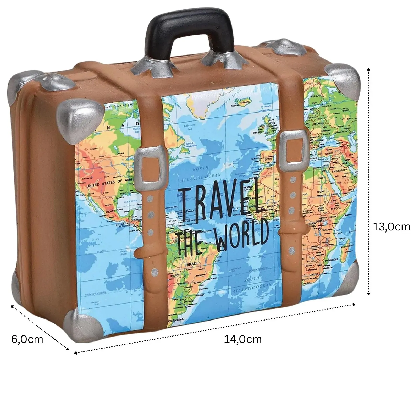 Скарбничка керамічна Валіза для подорожей прямокутна із замком та ключем, фото №4