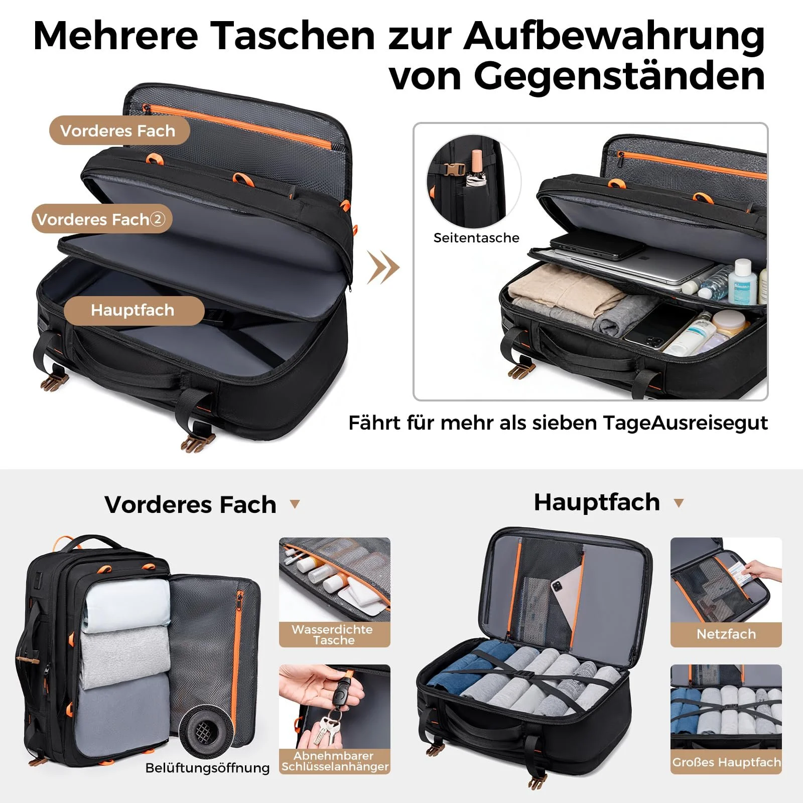 Дорожный рюкзак Fenree.geer 18.4 Inches Expandable 49L-59L Black, фото №2 Дорожный рюкзак Fenree.geer 18.4 Inches Expandable 49L-59L Black, фото №2