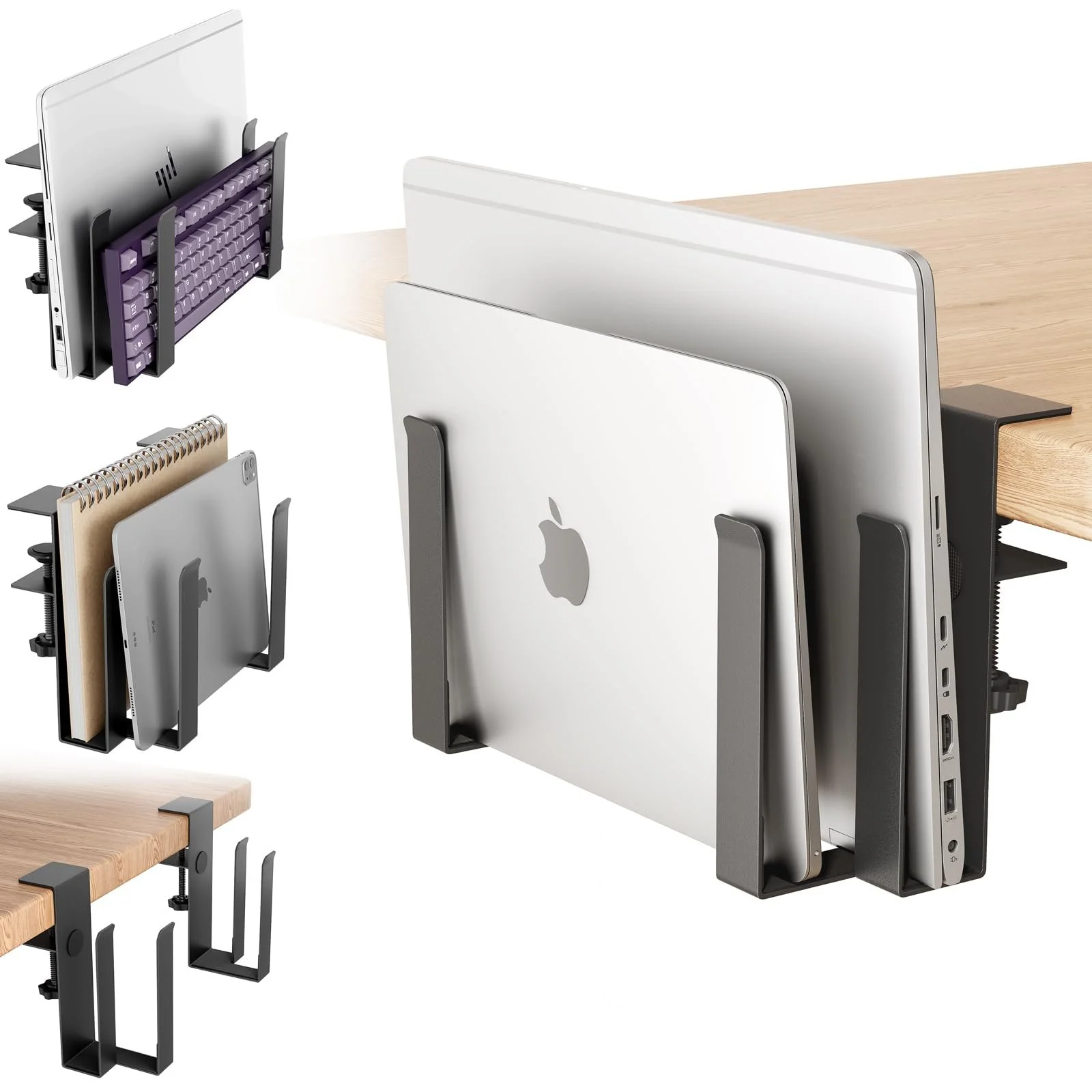 Підставка для ноутбука регульована для двох пристроїв з затискачем для столів - без свердління, фото №1