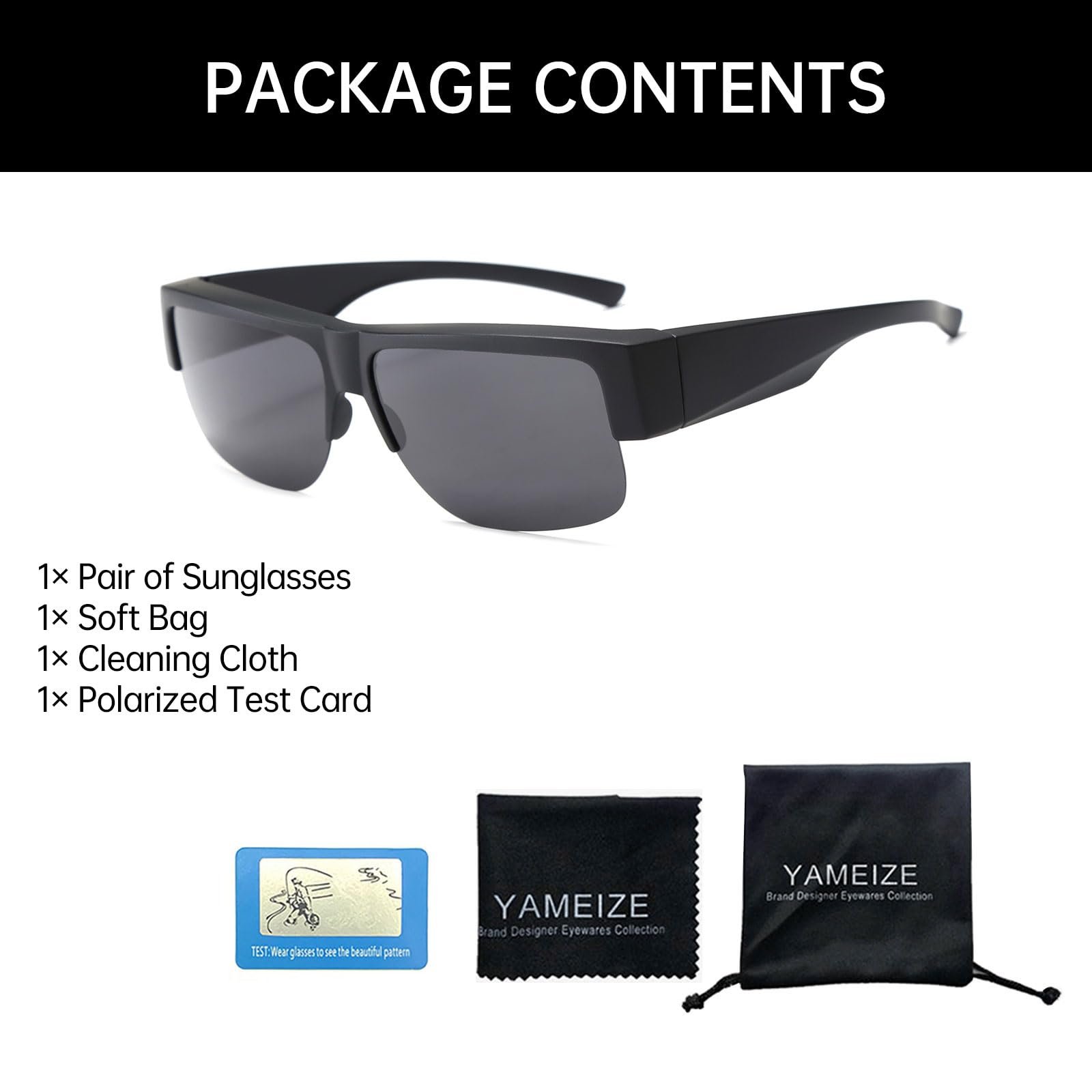 Поляризовані сонцезахисні окуляри Retro Wear Over YAMEIZE для чоловіків та жінок, фото №5 Поляризовані сонцезахисні окуляри Retro Wear Over YAMEIZE для чоловіків та жінок, фото №5